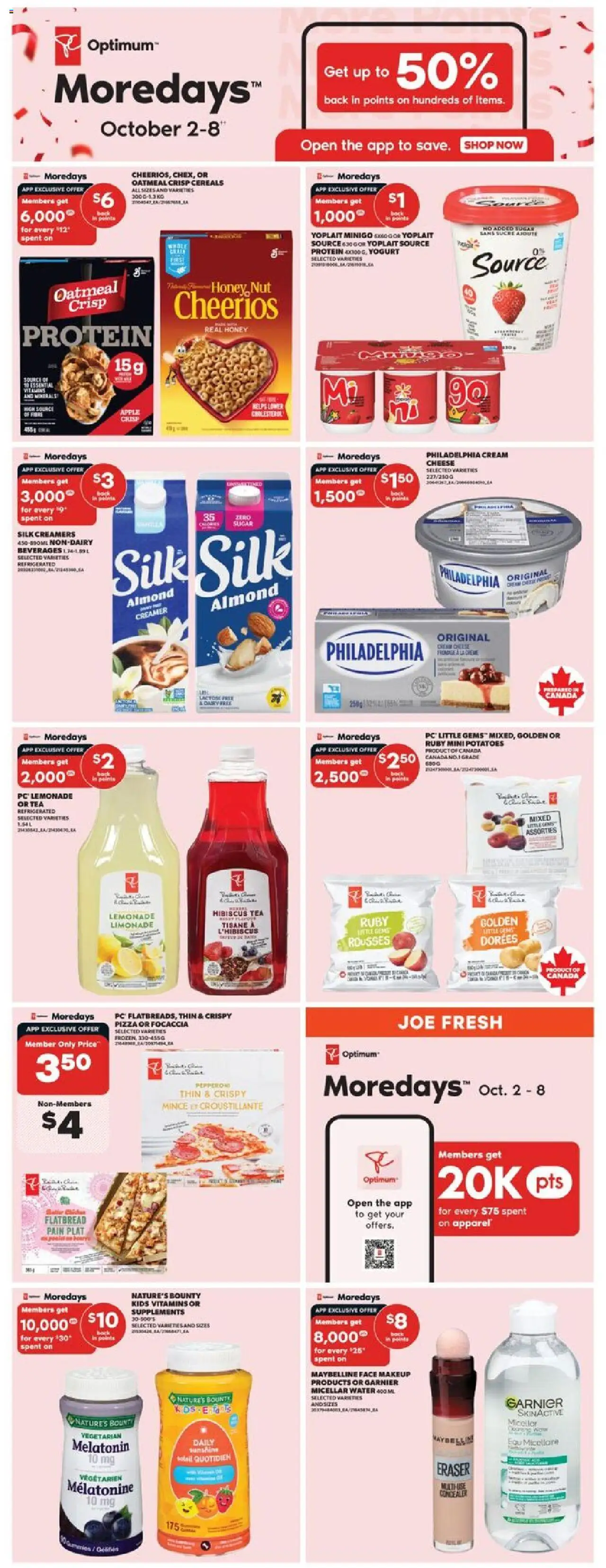 Real Canadian Superstore flyer valid from 02.10.2025 | Page: 12 | Products: Cereals, Concealer, Yogurt, Pizza