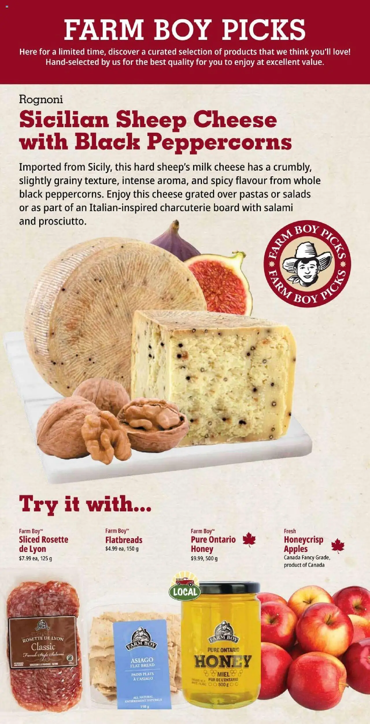 Farm Boy flyer valid from 02.10.2025 | Page: 7 | Products: Cheese, Bread, Salami, Apples
