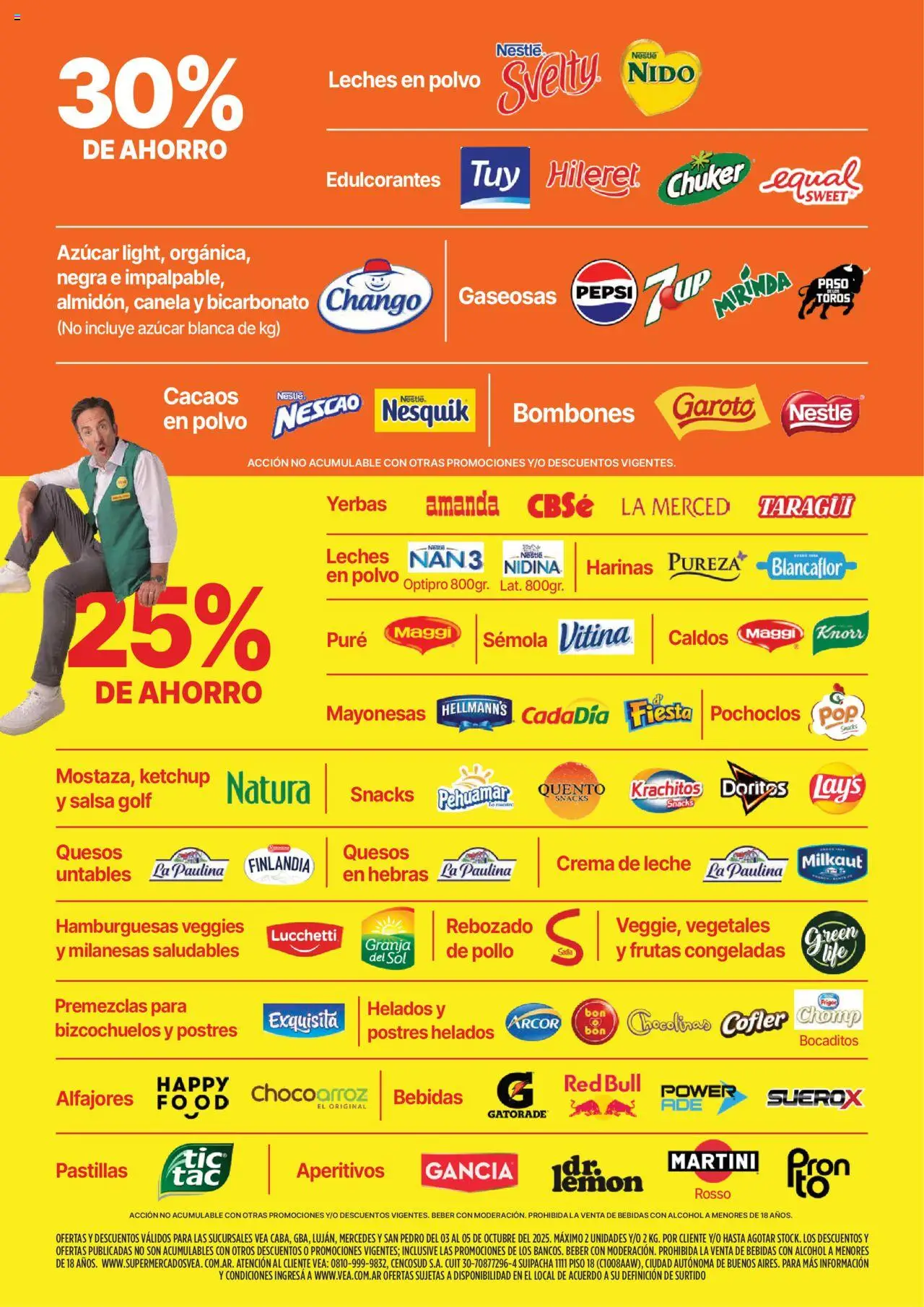 Vea - Oferta fin de semana │ válido desde el 03.10.2025 | Página: 6 | Productos: Pollo, Azucar, Crema de leche, Crema