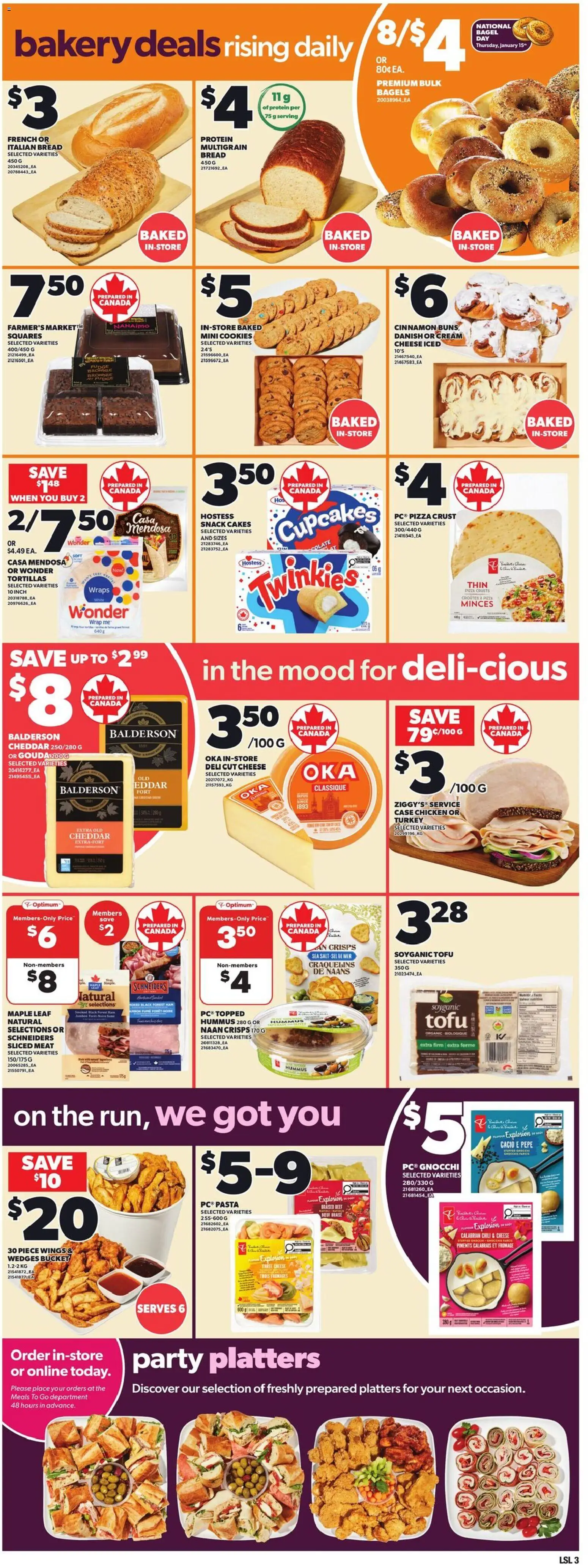 Loblaws flyer valid from 15.01.2026 | Page: 6 | Products: Beef, Pasta, Cheese, Pizza
