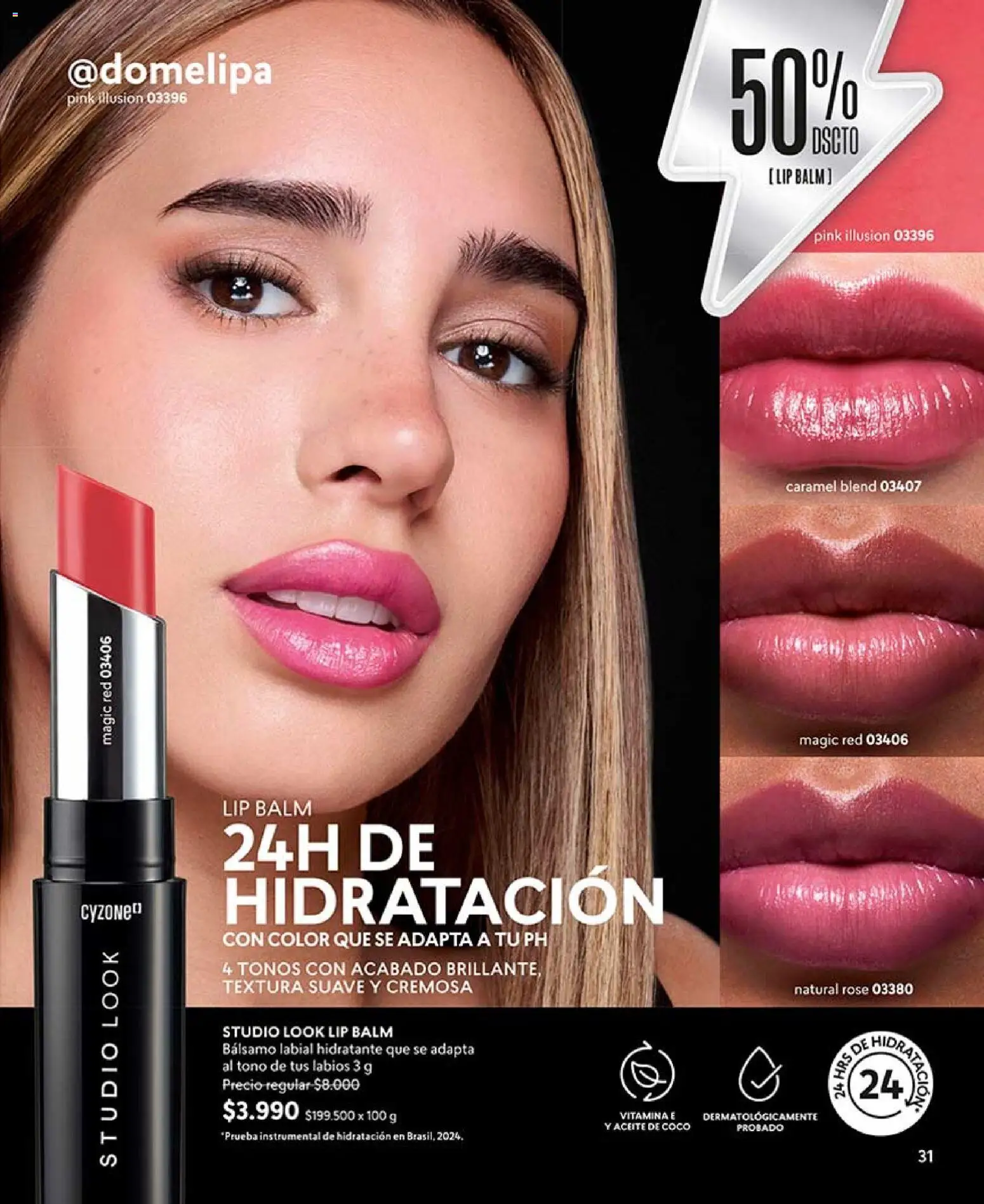 Catálogo CyZone Campaña 8 │ válido desde el 29.04.2026 | Página: 31 | Productos: Bálsamo, Labial, Aceite