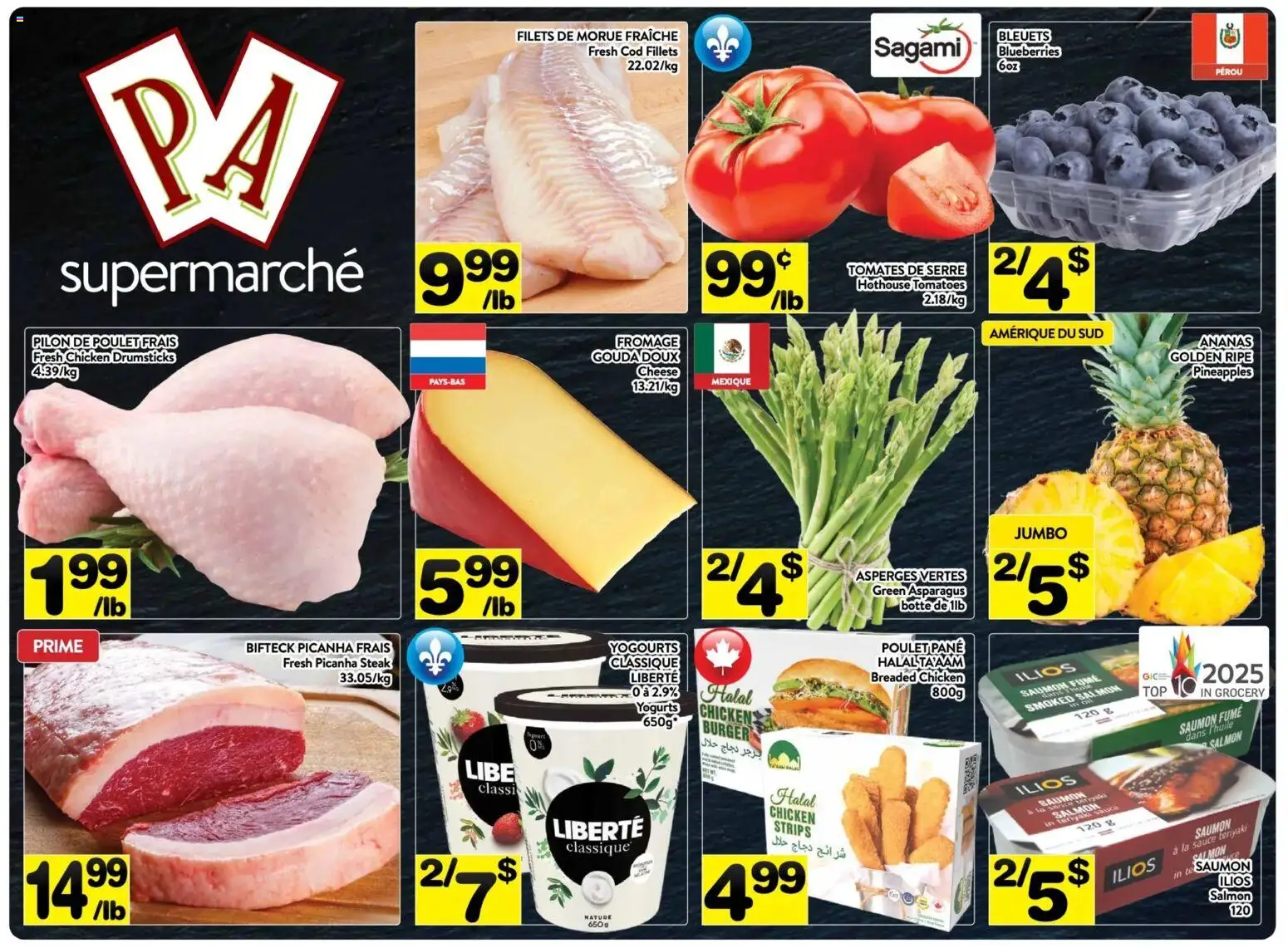 Pa Supermarché flyer valid from 17.11.2025 | Page: 1 | Products: Cheese, Chicken, Tomatoes