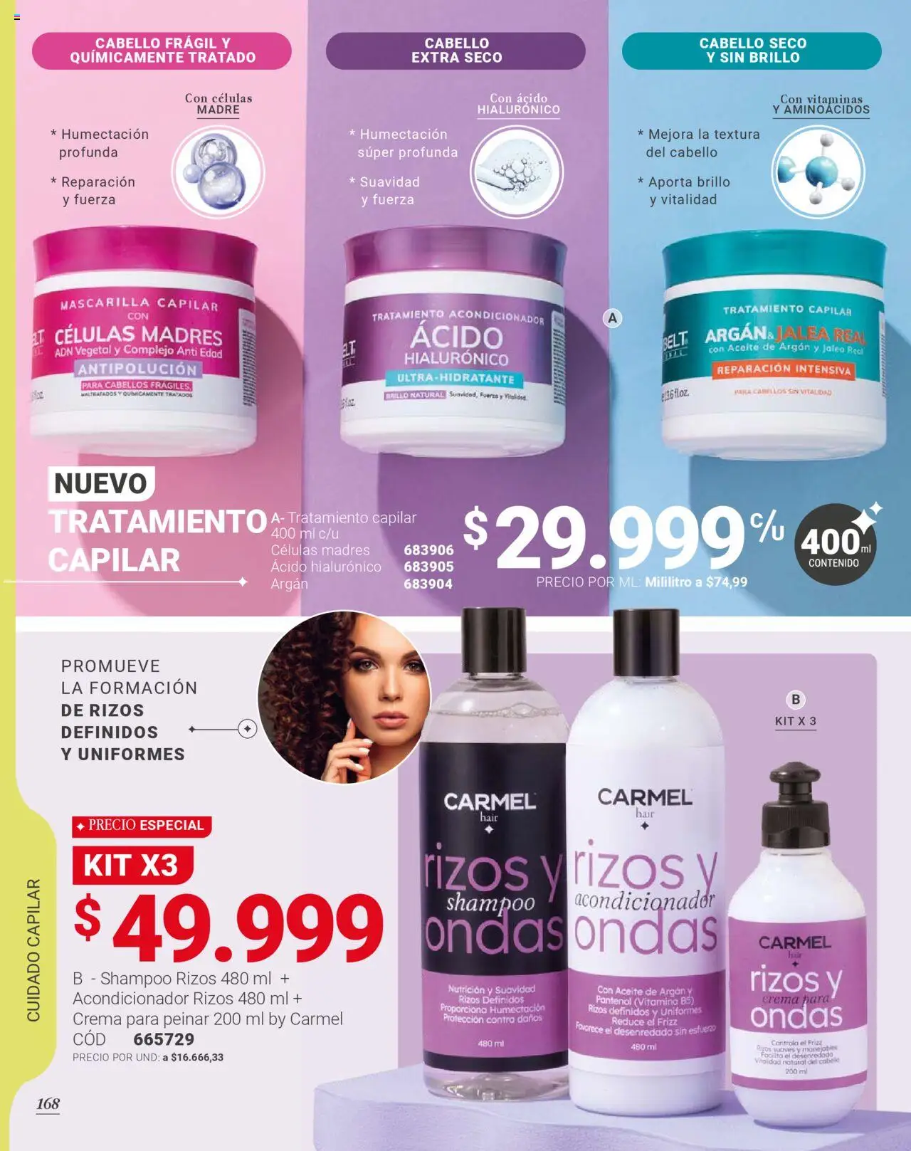 Carmel revista - valida desde el 08.09.2025 | Página: 170 | Productos: Shampoo, Mascarilla, Acondicionador, Vitaminas