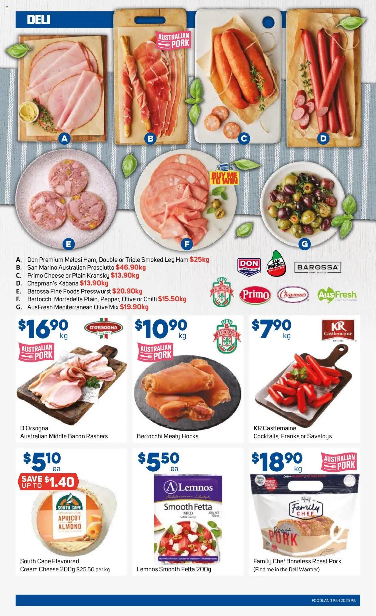 Foodland catalogue - valid from 20.08.2025 | Page: 8 | Products: Bacon, Cheese, Pork, Cream