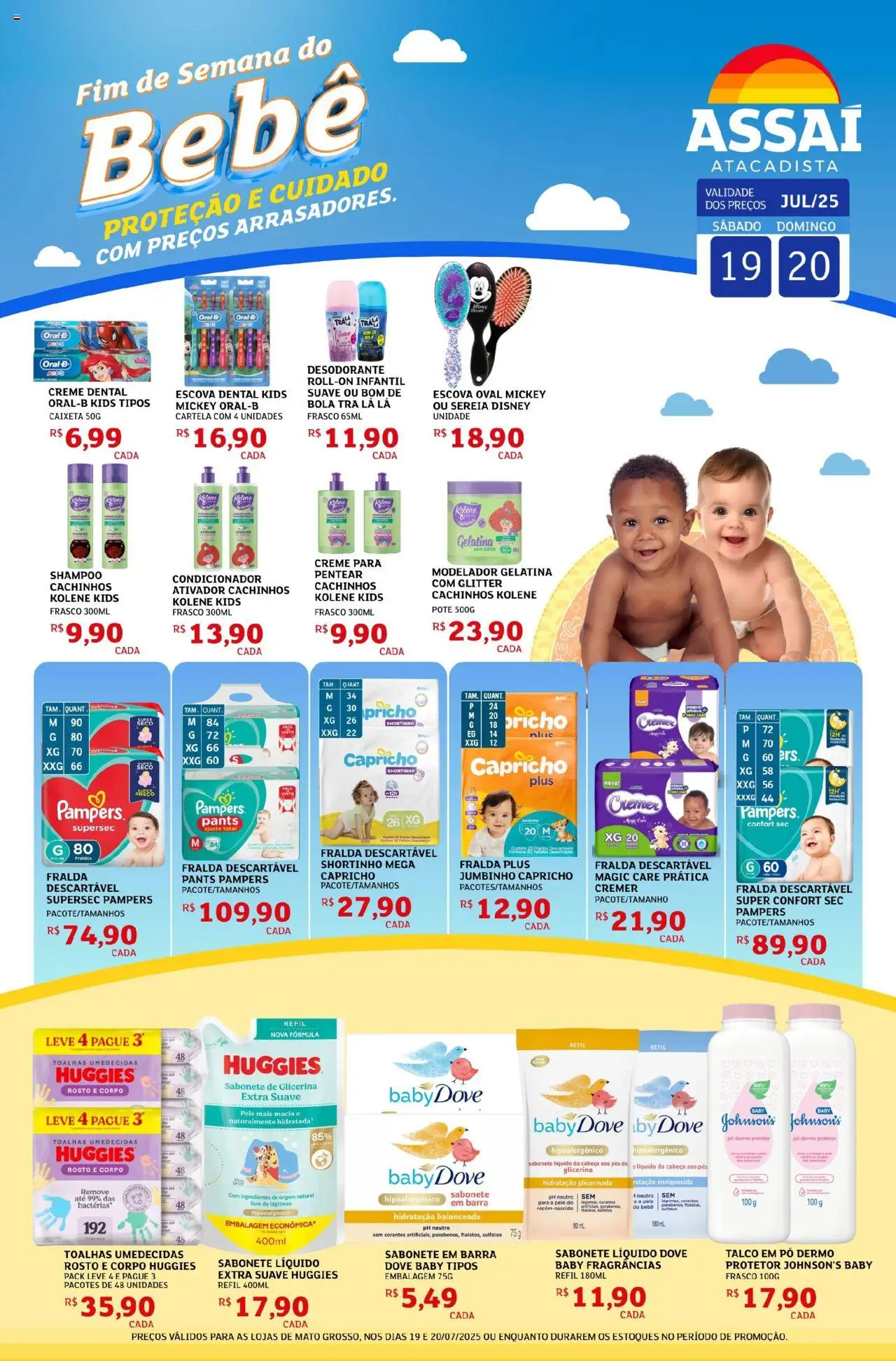 Assaí Atacadista Folheto - válido de 19.07.2025 | Página: 1 | Produtos: Talco, Pó, Escova, Sabonete