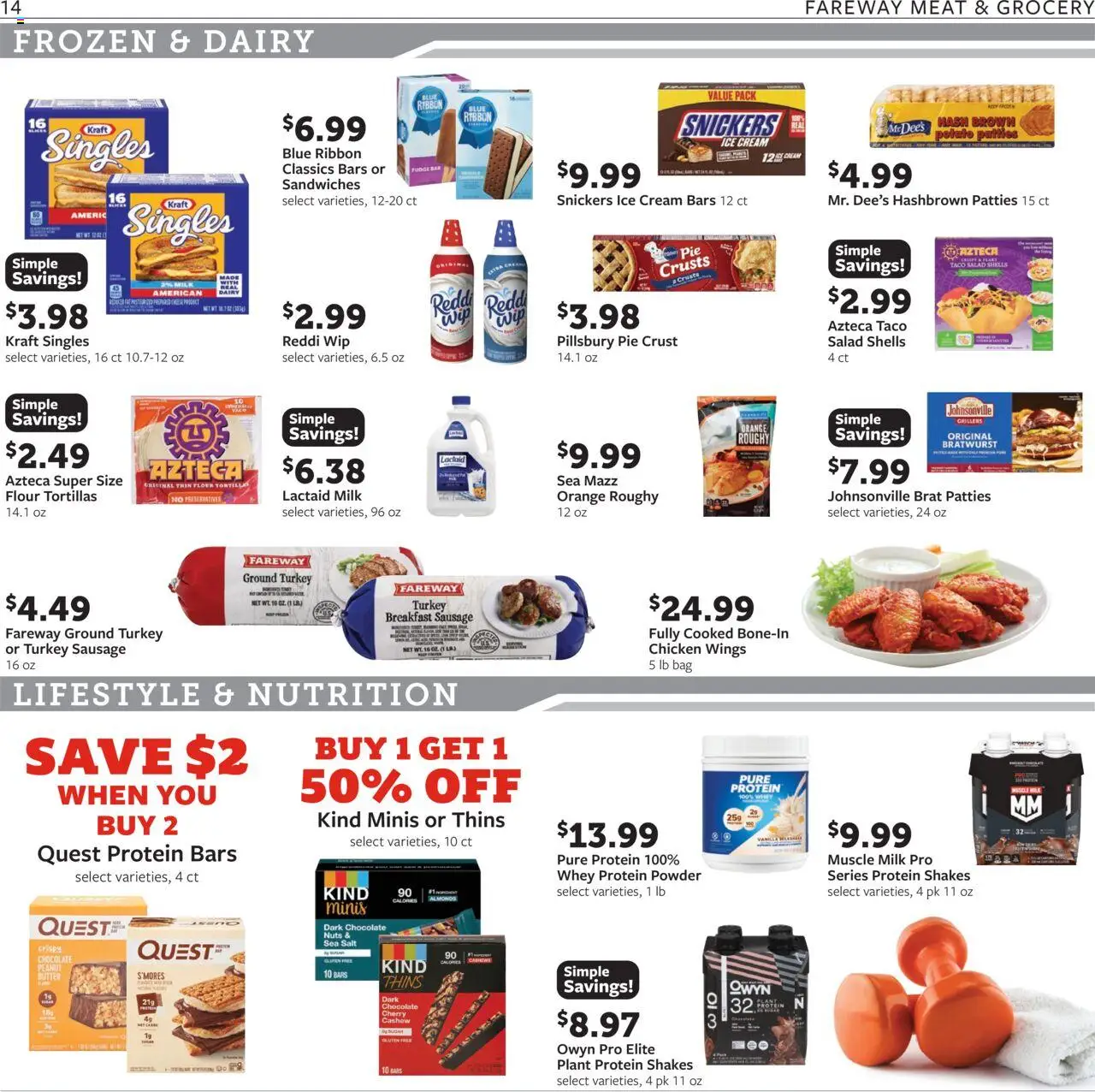 Fareway Weekly Ad - valid from 20.10.2025 | Page: 14 | Products: Protein Powder, Cream, Salad, Sausage