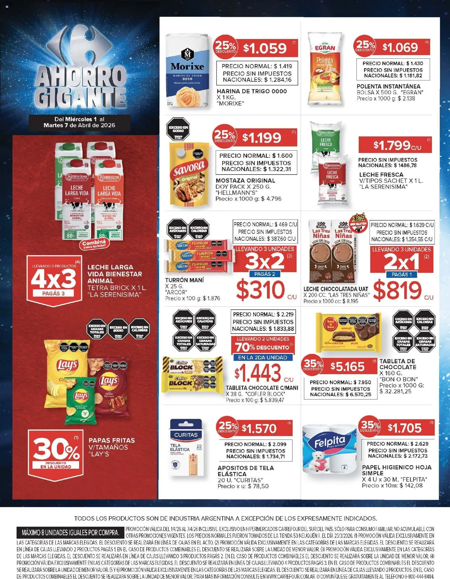 Carrefour ofertas │ válido desde el 01.04.2026 | Página: 11 | Productos: Bolsa, Harina, Polenta, Chocolatada