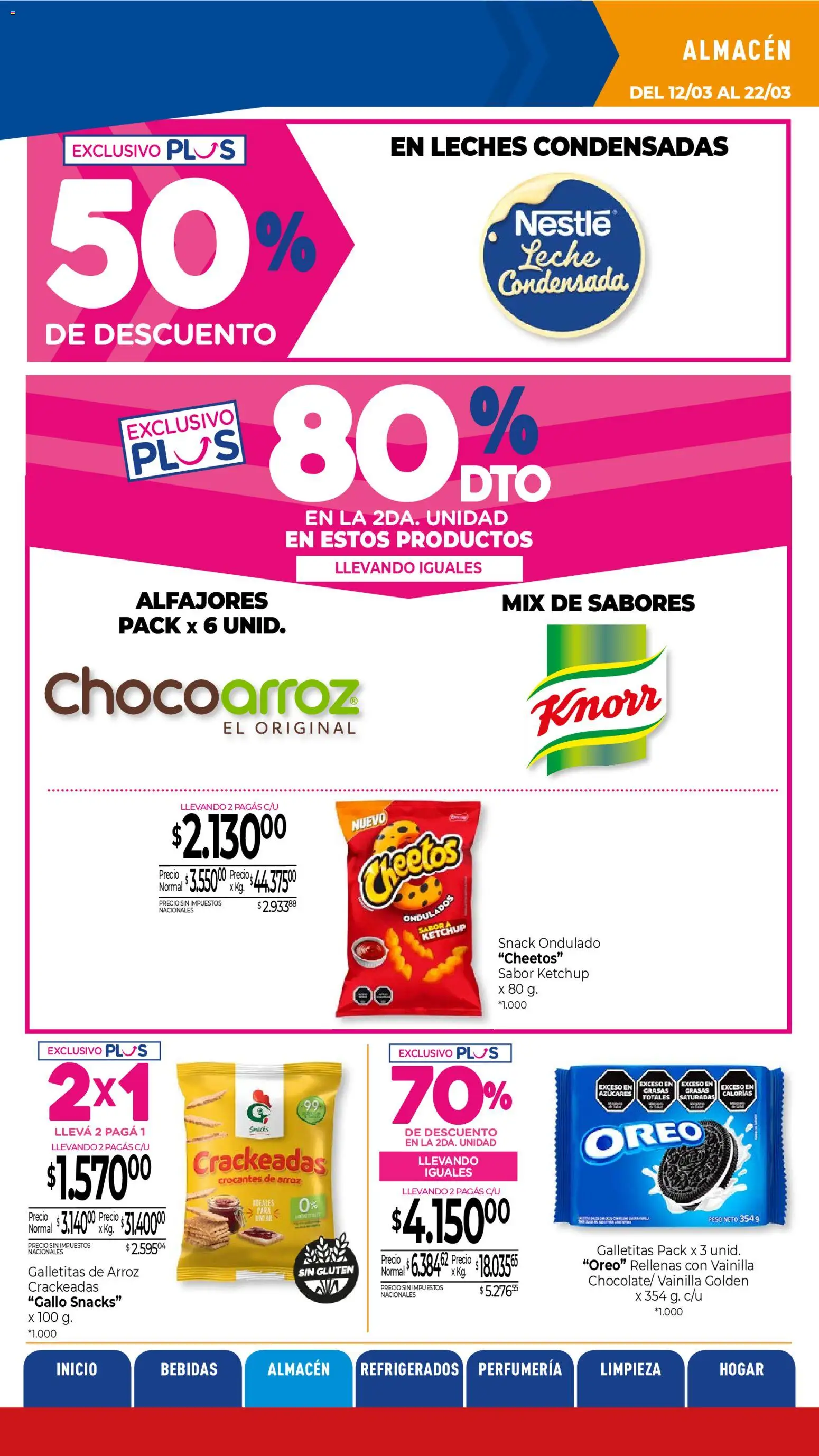 La Anonima catálogo │ válido desde el 13.03.2026 | Página: 9 | Productos: Peso, Galletitas, Ketchup, Arroz