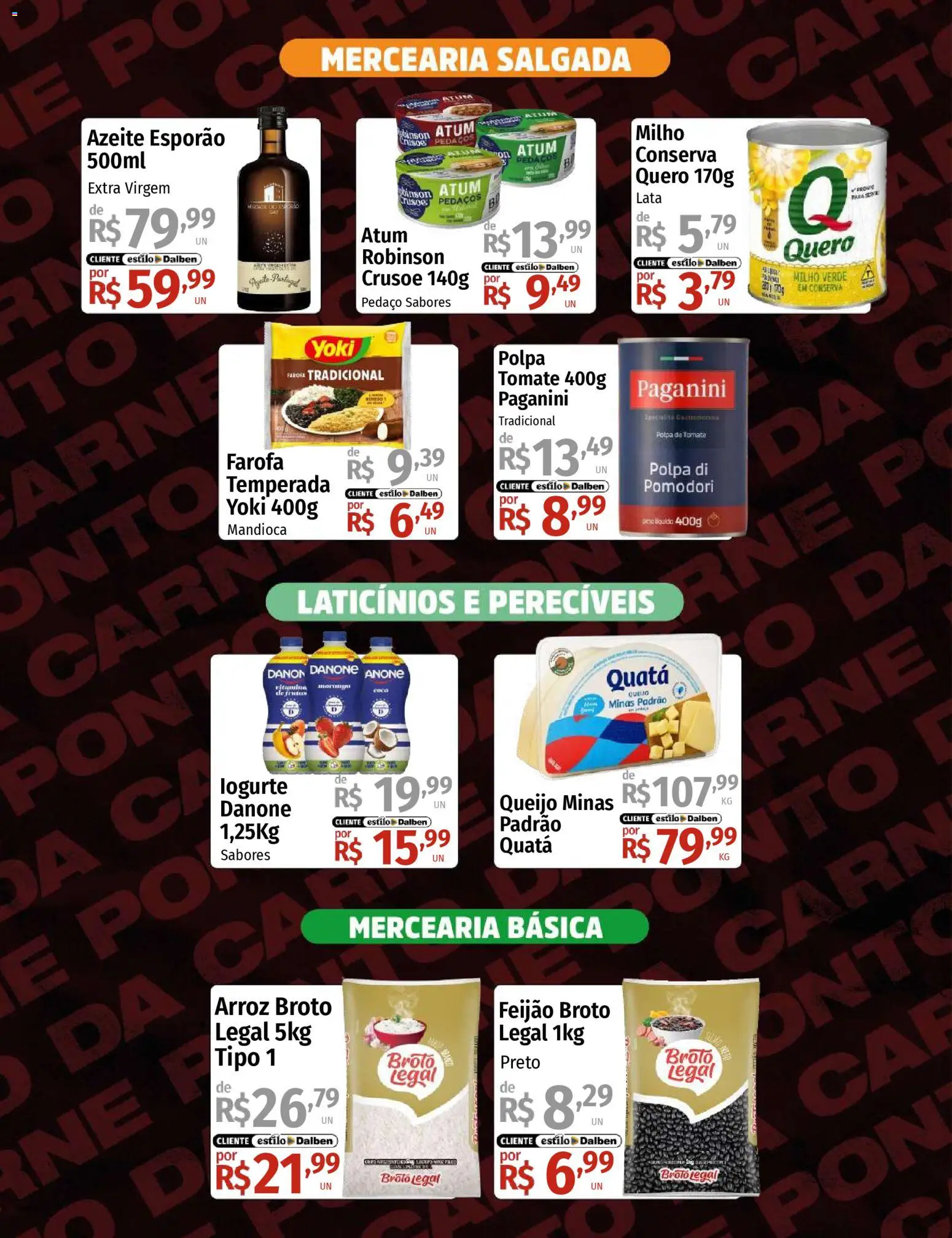 Supermercado Dalben Folheto - válido de 11.03.2026 | Página: 3 | Produtos: Mandioca, Pó, Milho verde, Atum
