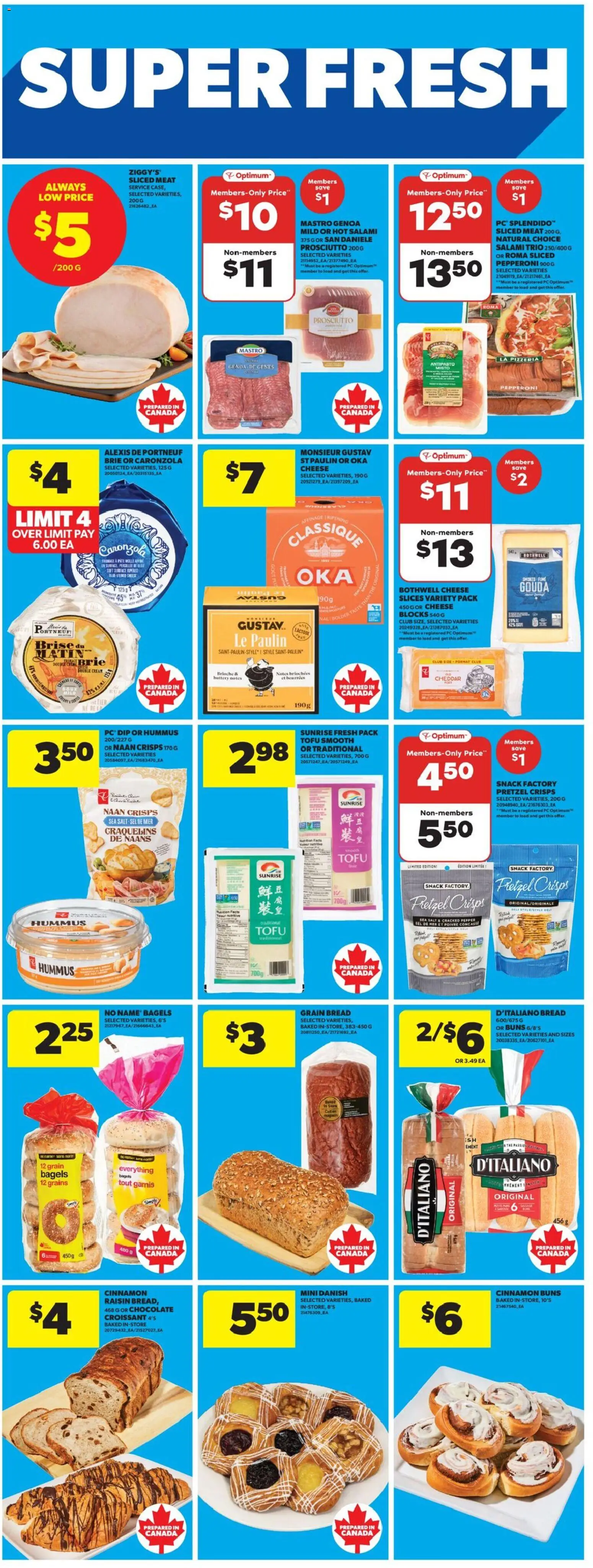 Real Canadian Superstore flyer valid from 05.03.2026 | Page: 13 | Products: PC, Bread, Chocolate, Salami