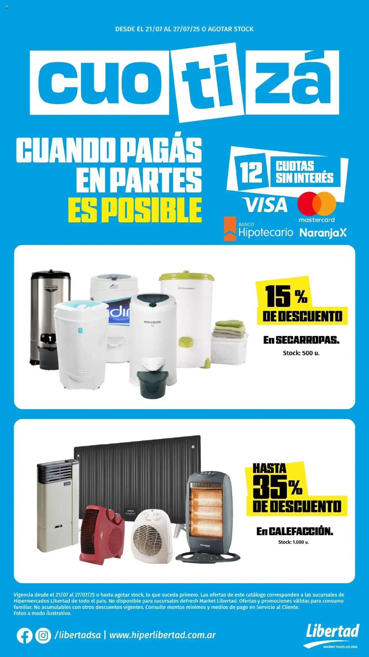 Hipermercado Libertad - Cuotizá │ válido desde el 21.07.2025 | Página: 1 | Productos: Banco