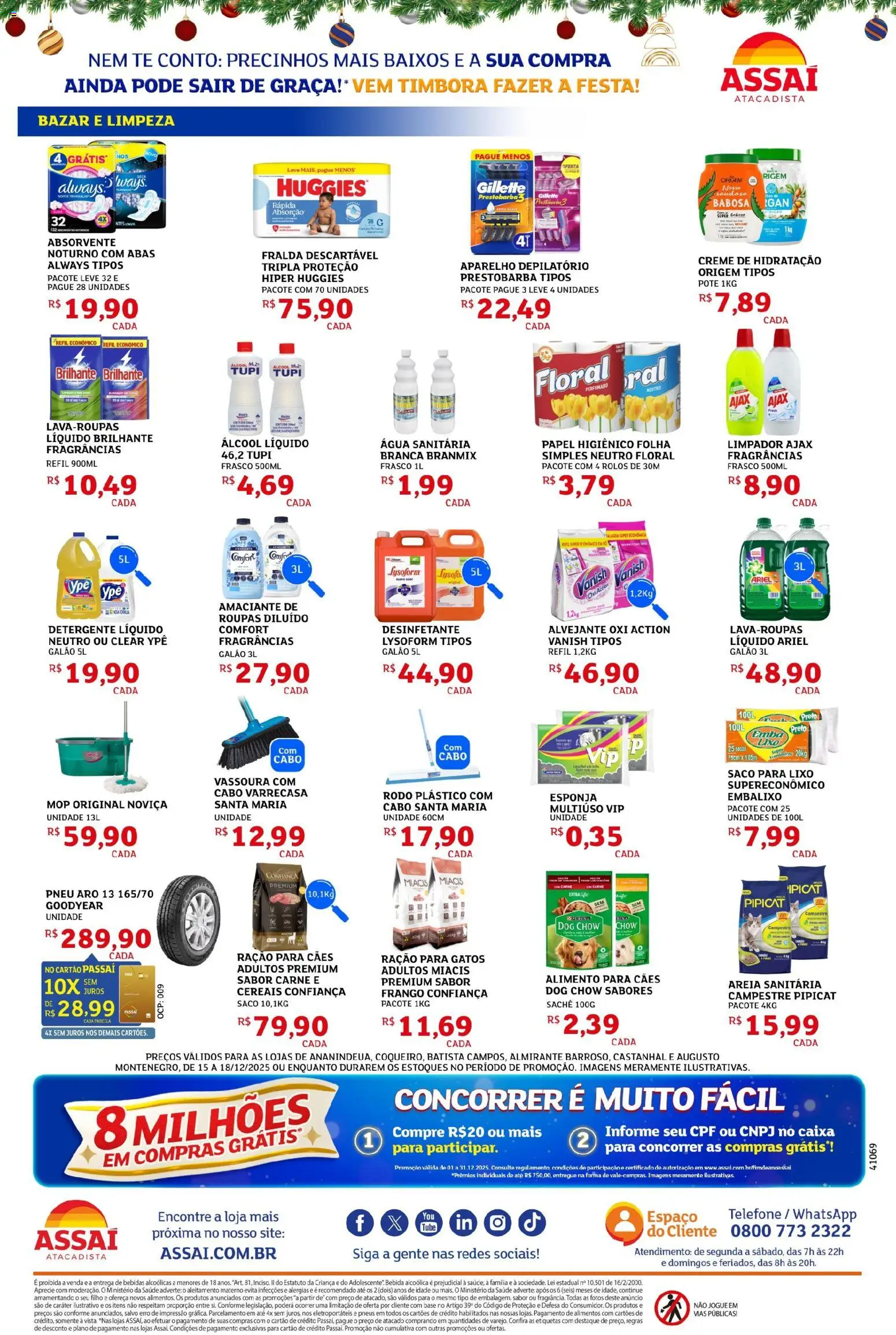 Assaí Atacadista Folheto - válido de 15.12.2025 | Página: 3 | Produtos: Saco para lixo, Areia, Roupas, Cabo