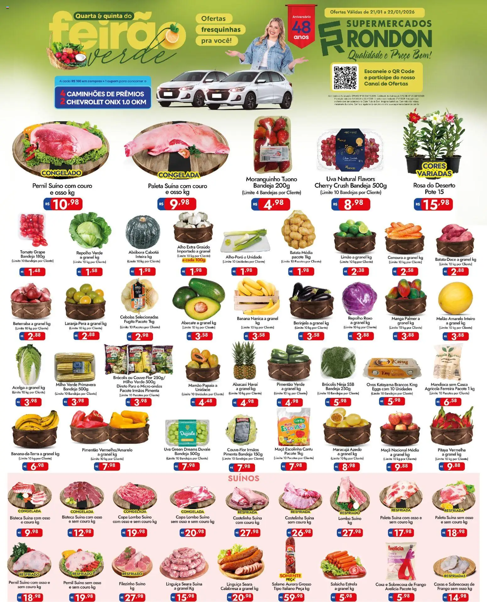 Supermercados Rondon Folheto - válido de 21.01.2026 | Página: 1 | Produtos: Melão, Pernil, Salame, Brócolis
