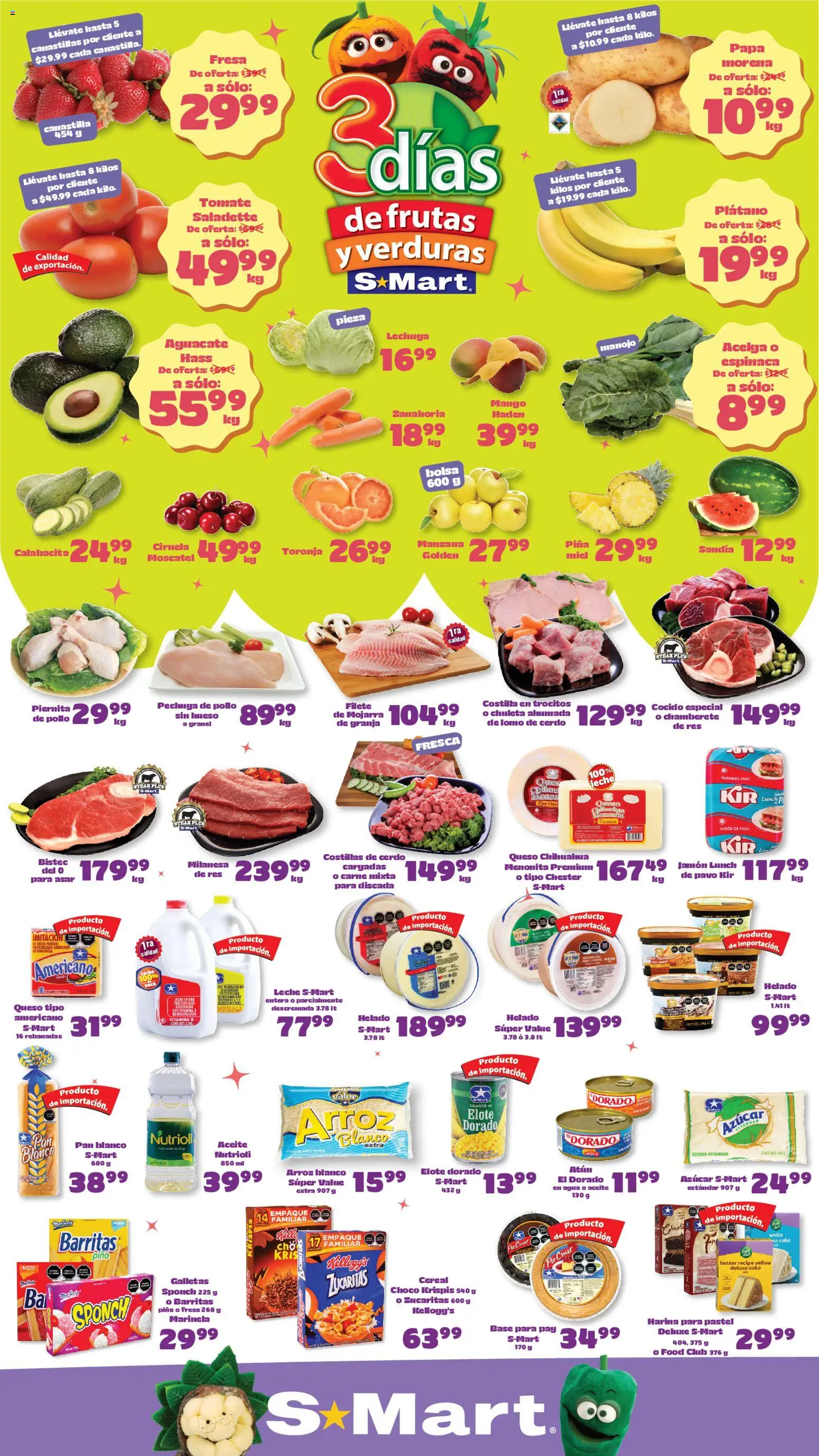 Nuevas ofertas de S-Mart válidas en toda la República Mexicana desde el 21.04.2026. ¡Encuentra las mejores ofertas en S-Mart folleto Nuevo Laredo! | Página: 1 | Productos: Agua, Leche, Aguacate, Res