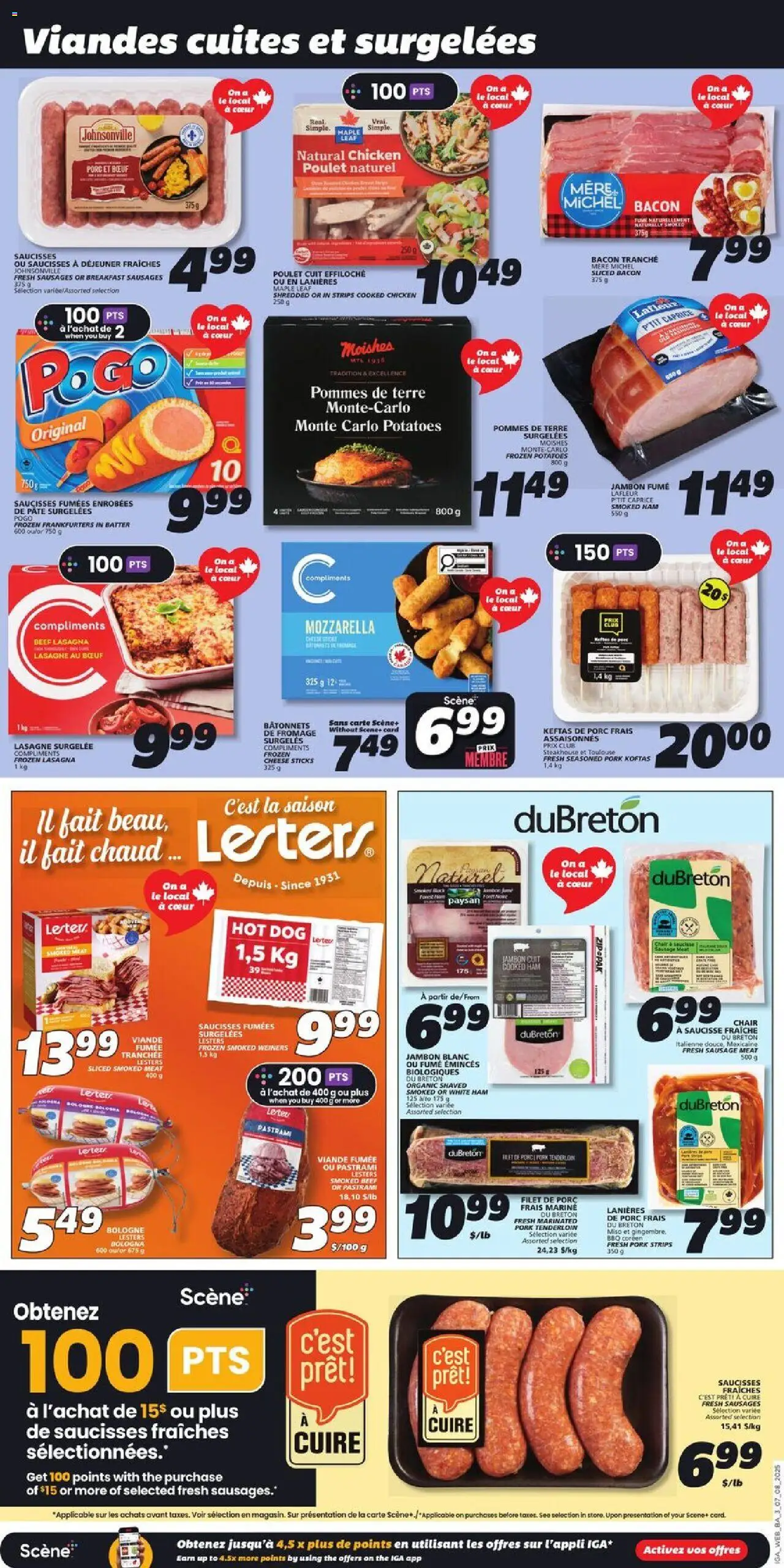 IGA flyer valid from 07.08.2025 | Page: 5 | Products: Beef, Cheese, Chicken, Pork