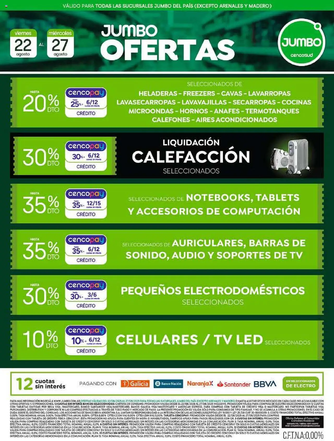 Jumbo - Oferta | Electro │ válido desde el 22.08.2025 | Página: 1 | Productos: Cartera, Caso, Sobre, Microondas