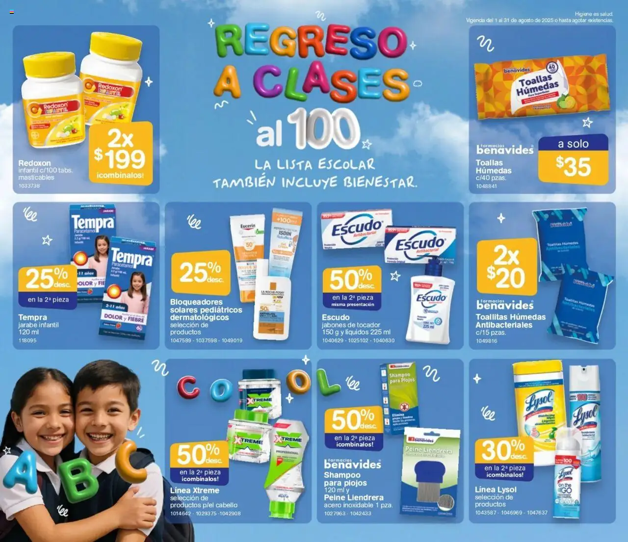 Nuevas ofertas de Farmacia Benavides válidas en toda la República Mexicana desde el 01.08.2025. ¡Encuentra las mejores ofertas en Farmacia Benavides - Catálogo! | Página: 23 | Productos: Toallitas húmedas, Toallas, Peine