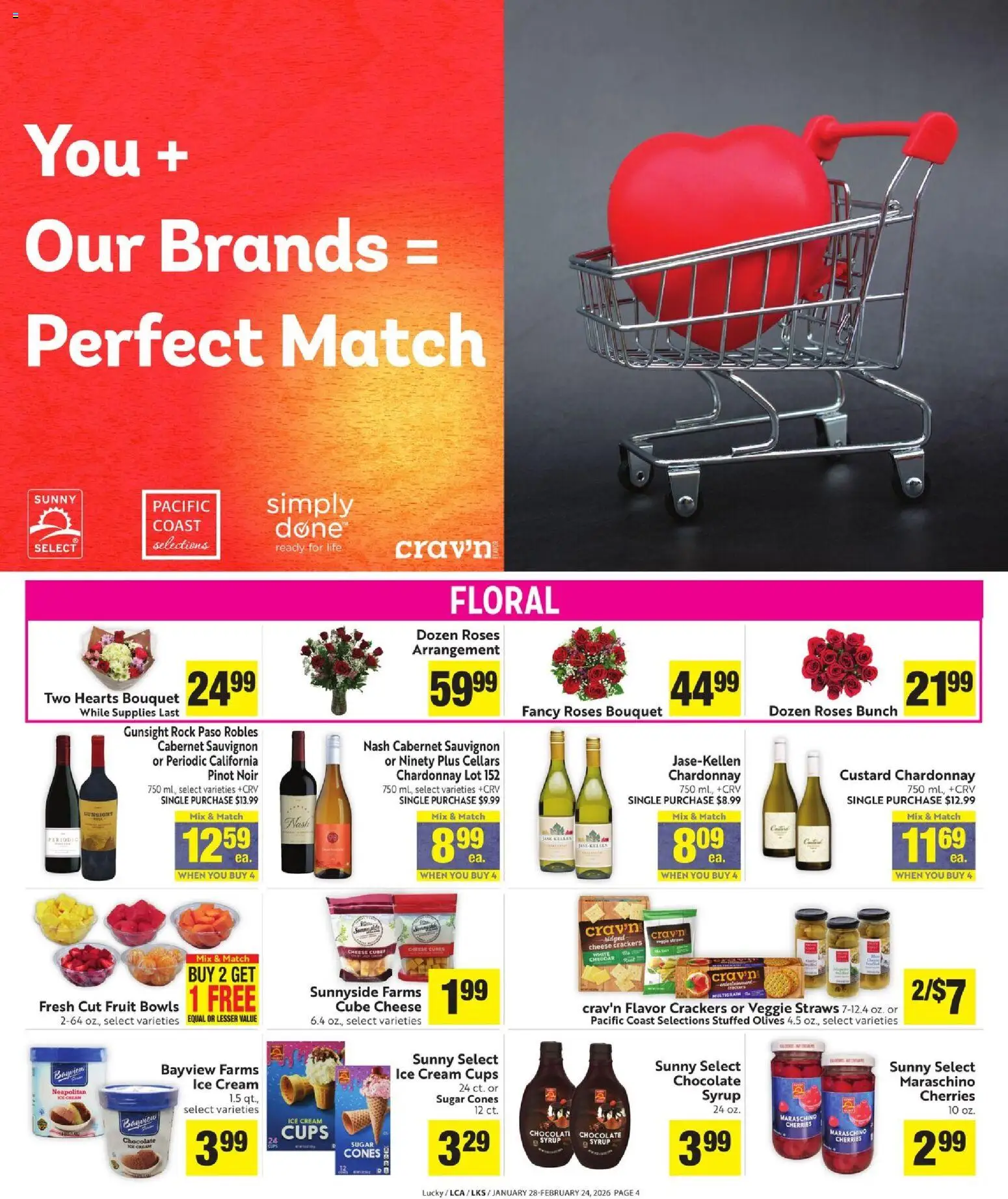 Lucky Supermarkets More Deals Across the Store - valid from 28.01.2026 | Page: 4 | Products: Cherries, Cheese, Chocolate, Cream