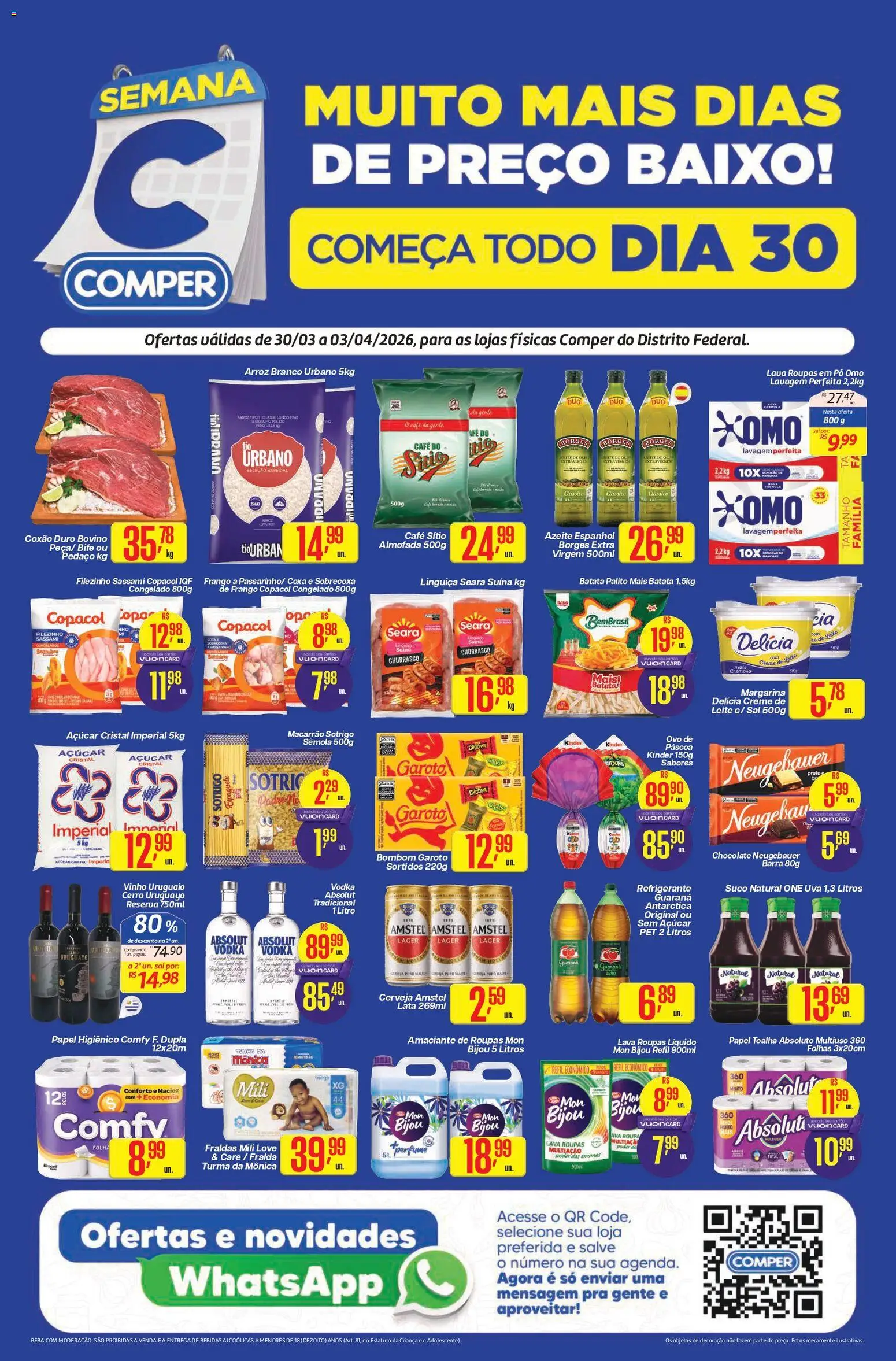 Comper Folheto - válido de 30.03.2026 | Página: 1 | Produtos: Papel toalha, Pó, Café, Bombom