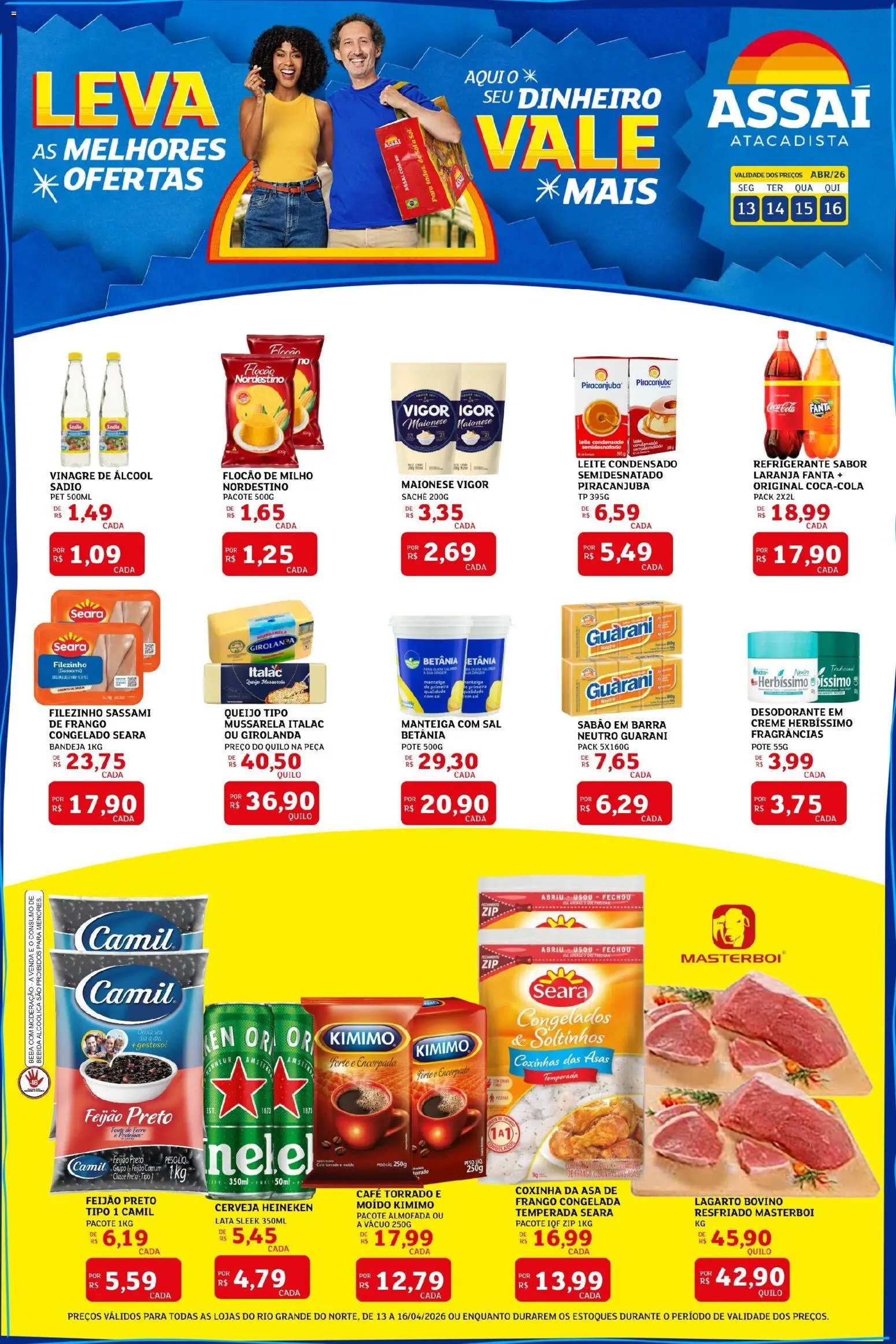 Assaí Atacadista Folheto - válido de 13.04.2026 | Página: 1 | Produtos: Sabão em barra, Fanta, Sabão, Almofada