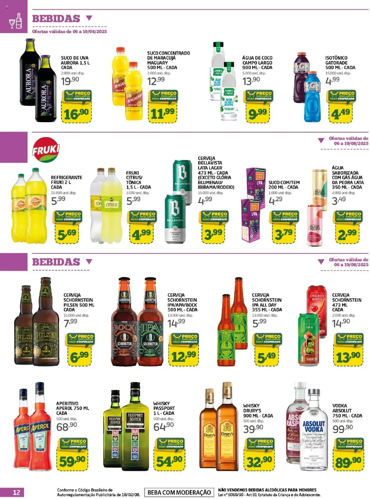 Cooper Folheto - válido de 06.08.2025 | Página: 12 | Produtos: Coco, Água de coco, Whisky, Refrigerante