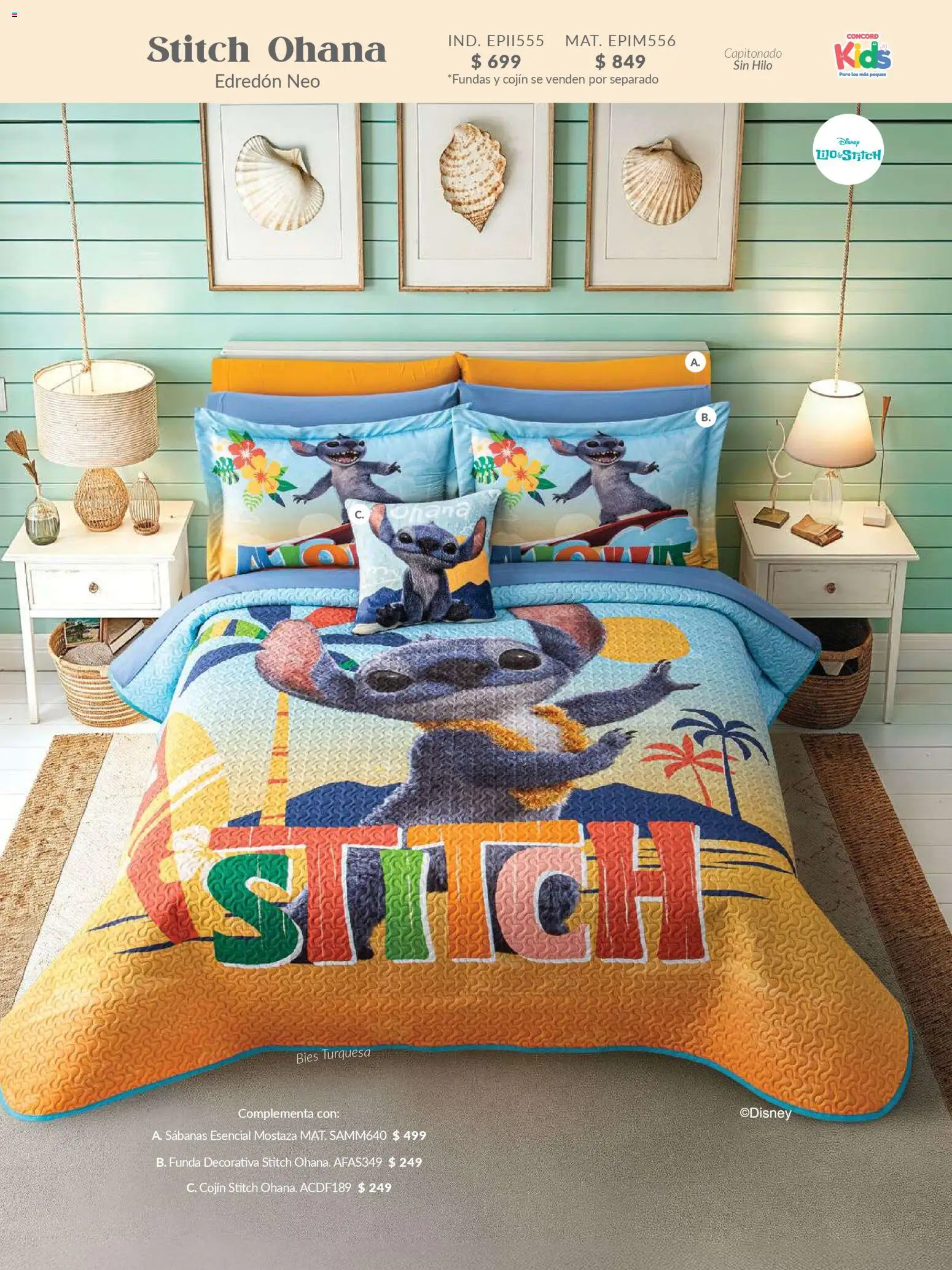 Nuevas ofertas de Colchas Concord válidas en toda la República Mexicana desde el 01.02.2026. ¡Encuentra las mejores ofertas en Colchas Concord catálogo Kids! | Página: 31 | Productos: Mostaza, Funda, Sabanas