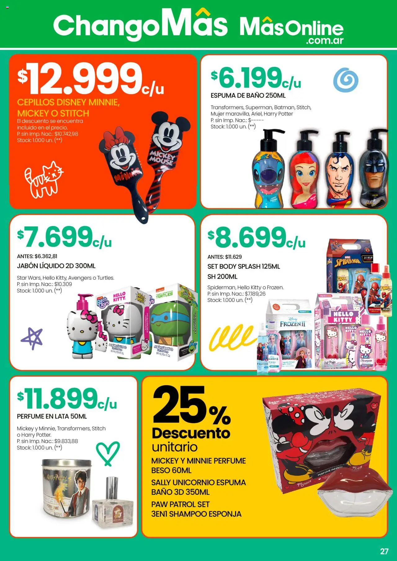 Changomas Día de la Niñez │ válido desde el 01.08.2025 | Página: 28 | Productos: Baño, Shampoo, Espuma, Mouse