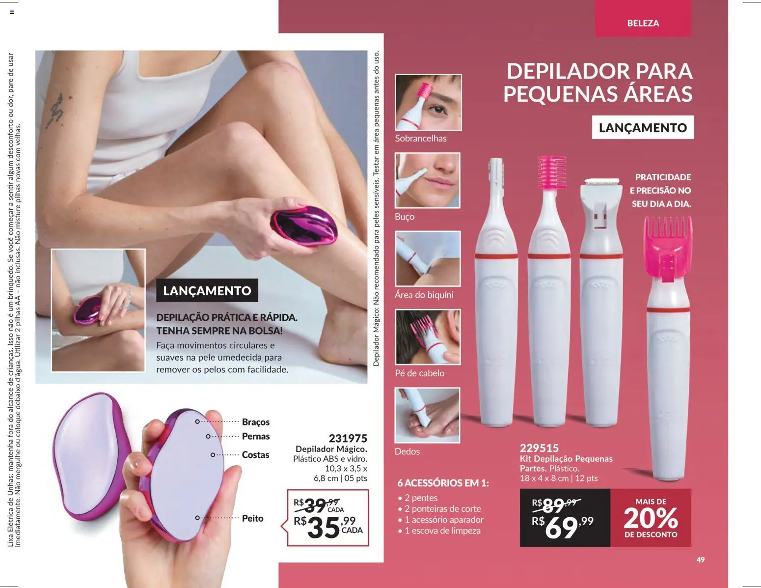 Avon Folheto - válido de 15.01.2026 | Página: 49 | Produtos: Pilhas, Biquíni, Aparador, Lixa