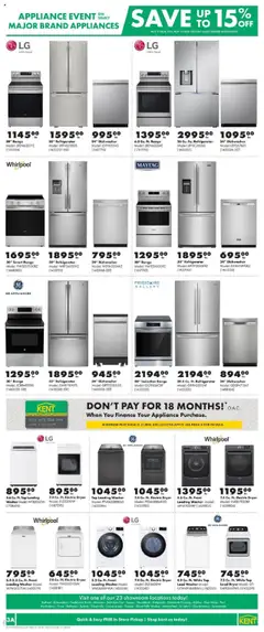 Preview of Kent weekly flyer / circulaire from shop Kent valid from 16.10.2025 | Page: 9 | Products: Refrigerator, Dryer, Dishwasher