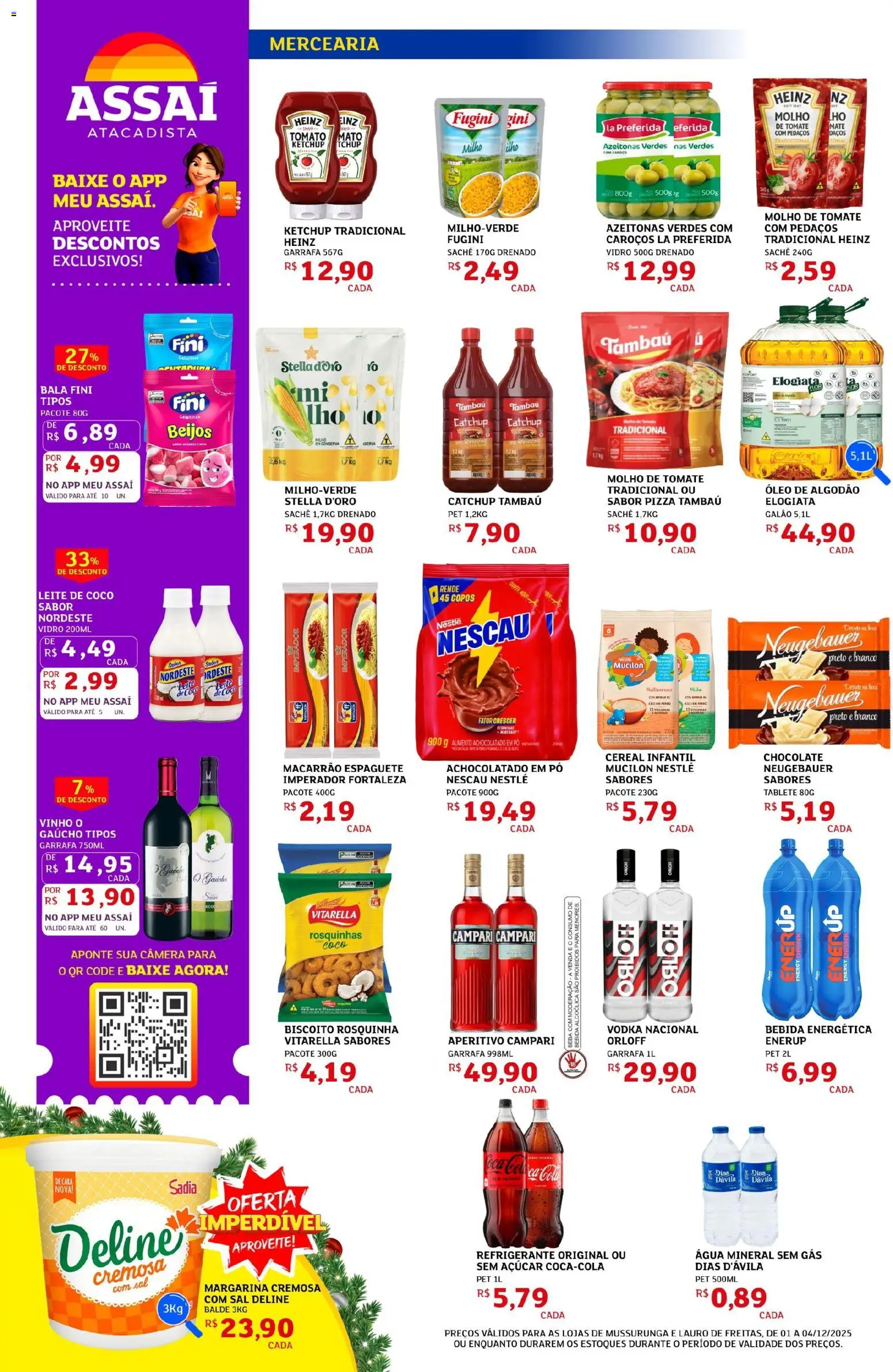 Assaí Atacadista Folheto - válido de 01.12.2025 | Página: 2 | Produtos: Biscoito, Pizza, Rosquinha, Bala