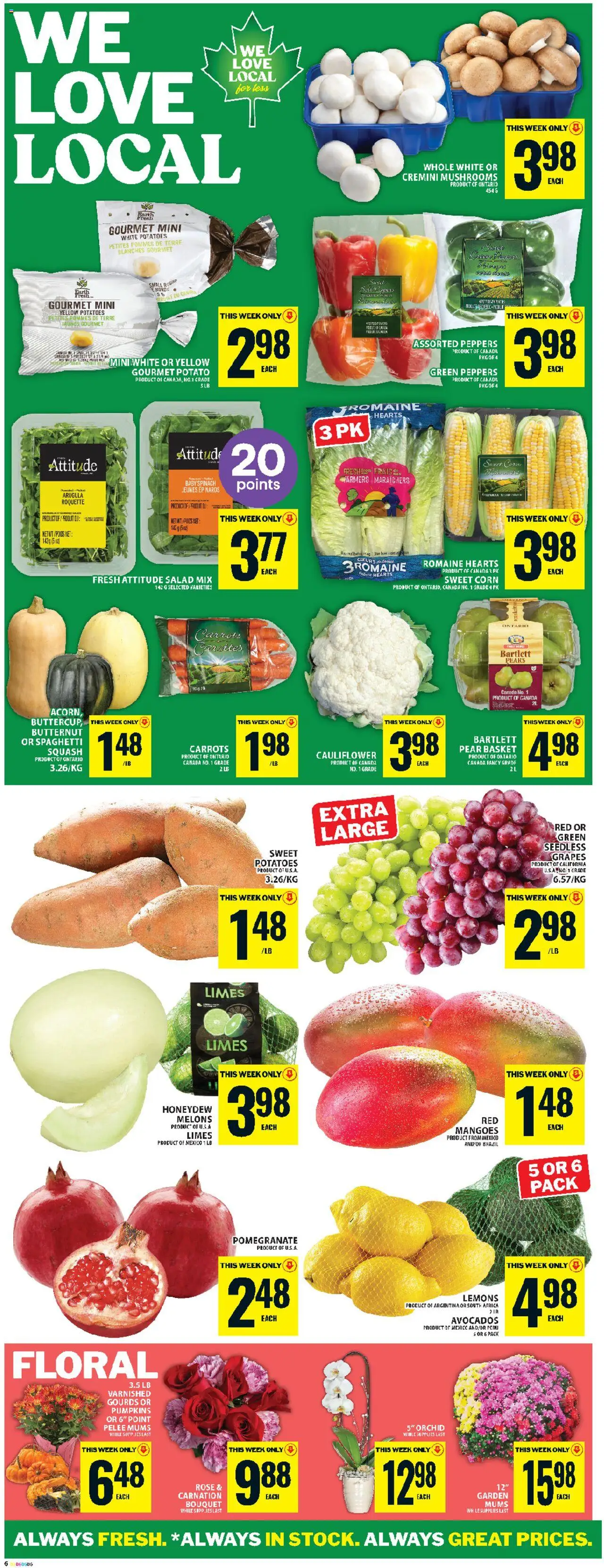 Food Basics flyer valid from 18.09.2025 | Page: 9 | Products: Salad, Watch, Potatoes, Basket