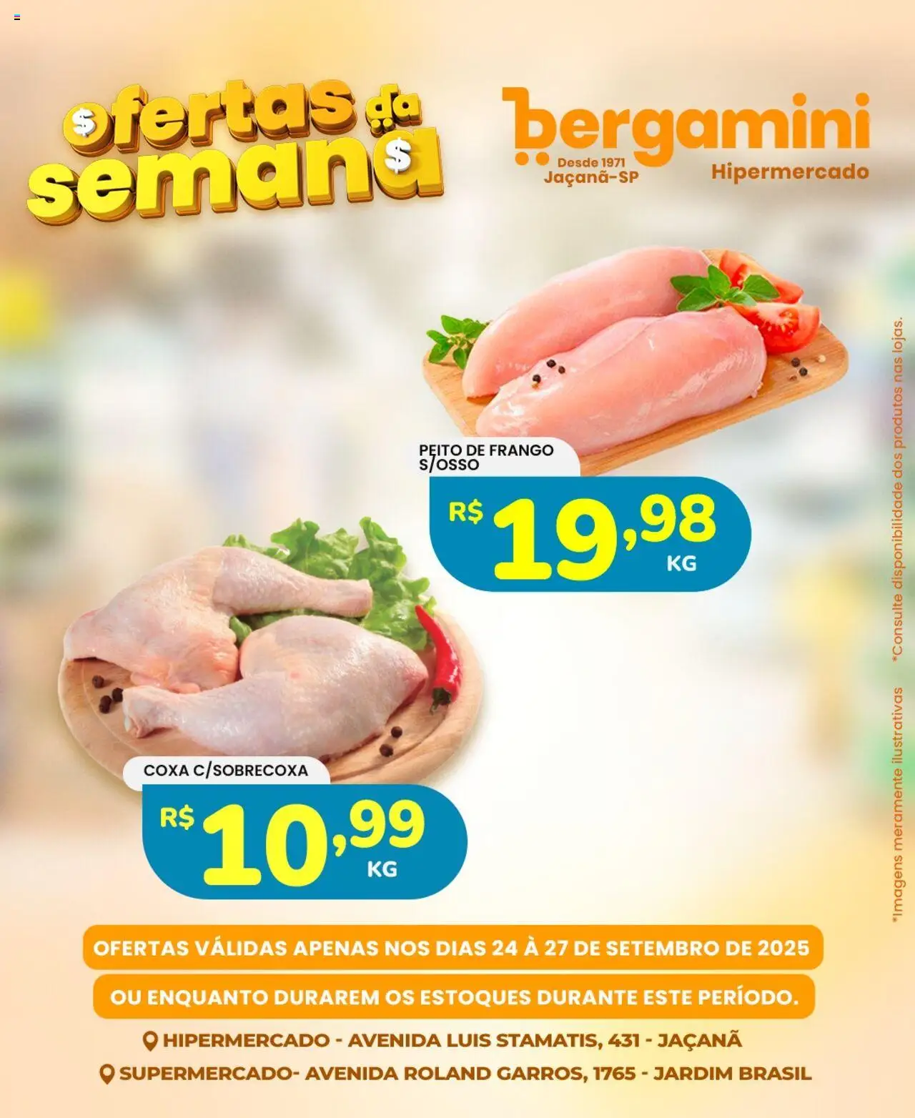 Supermercado Bergamini Folheto - válido de 24.09.2025 | Página: 3 | Produtos: Frango, Peito de frango