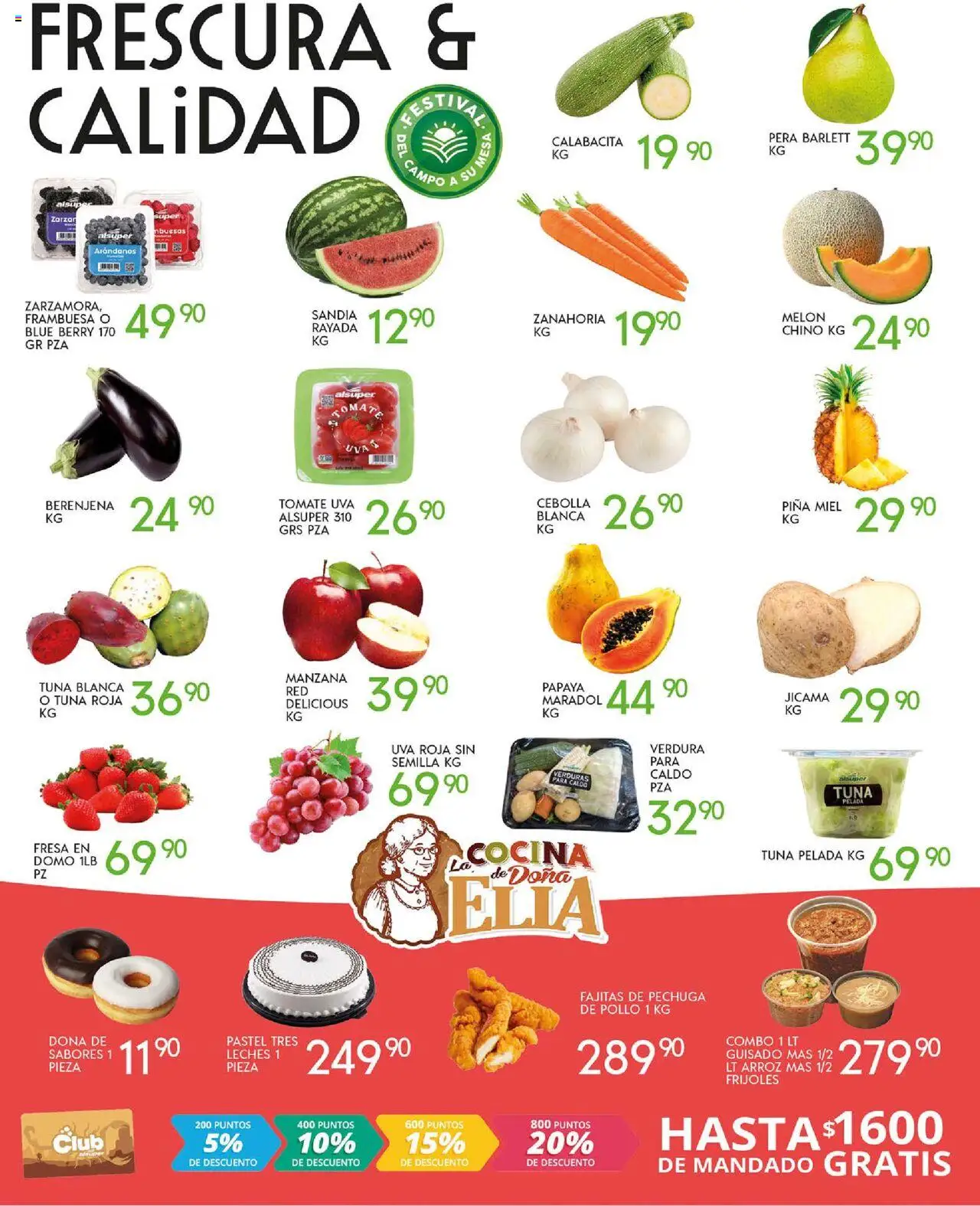 Nuevas ofertas de Alsuper válidas en toda la República Mexicana desde el 14.10.2025. ¡Encuentra las mejores ofertas en Alsuper - Folleto Durango! | Página: 2 | Productos: Cebolla, Sandía, Pastel, Zanahoria