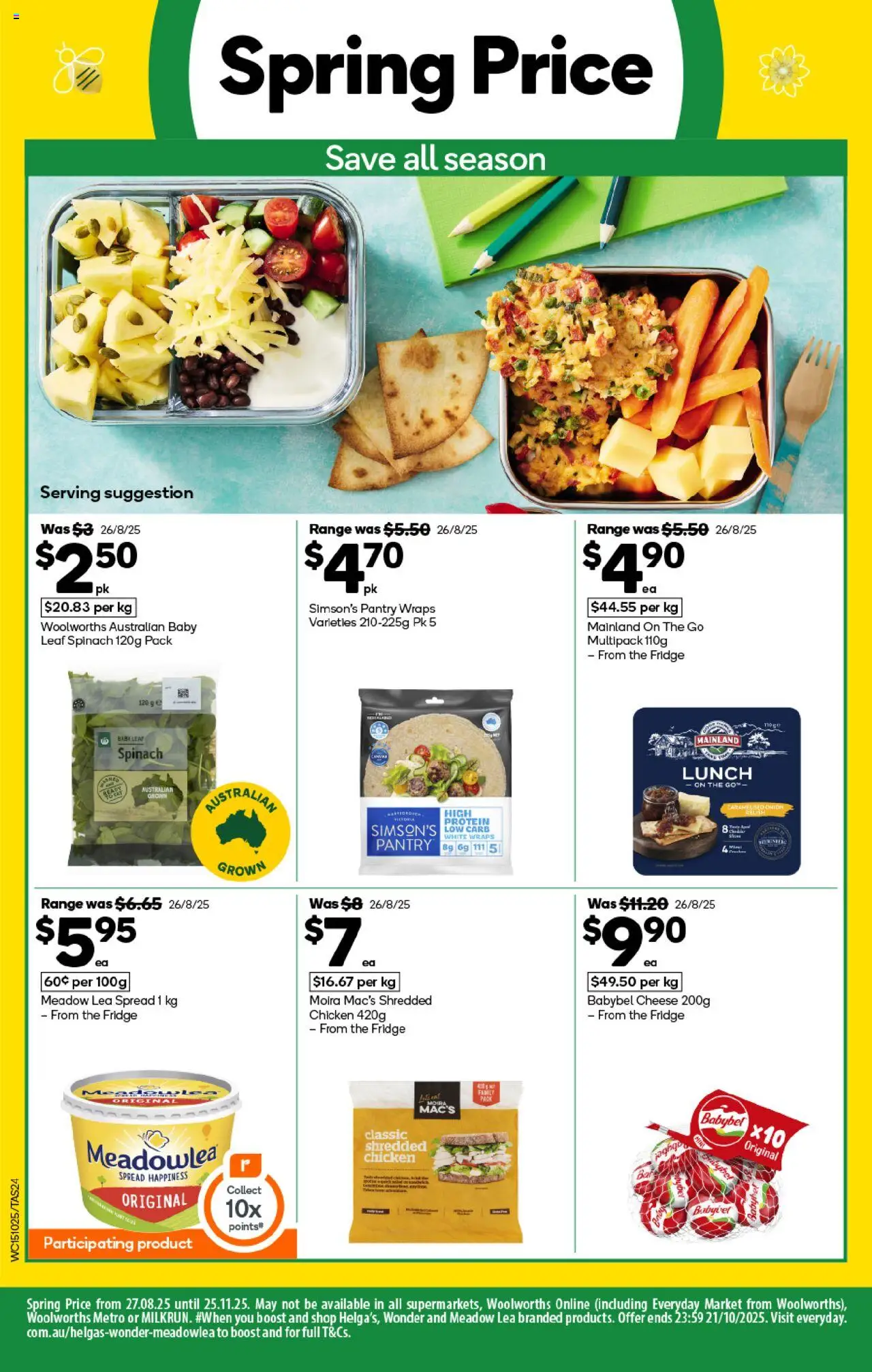 Woolworths catalogue - valid from 15.10.2025 | Page: 24 | Products: Turkey, Cheese, Spinach, Fridge
