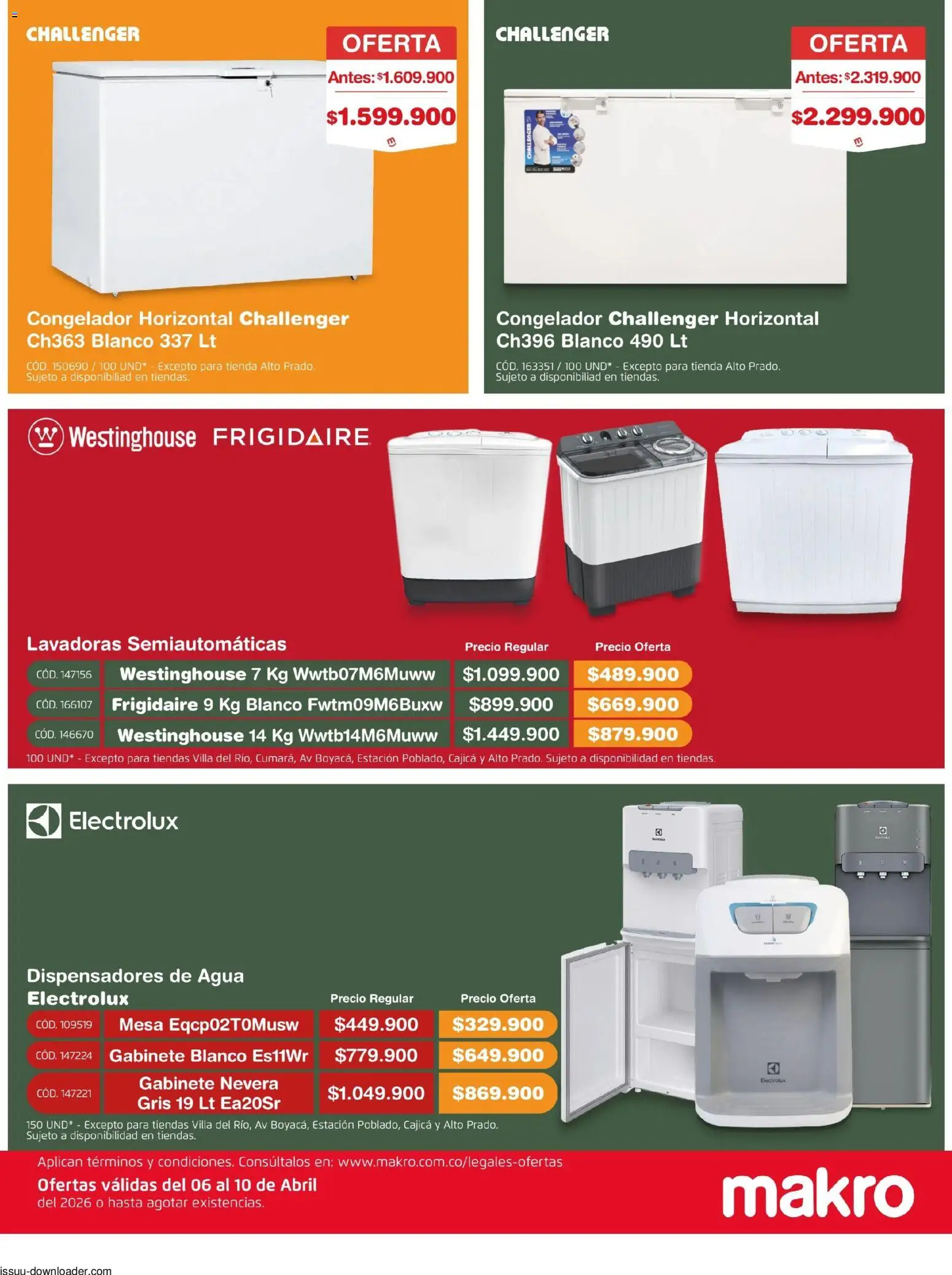 Makro revista - valida desde el 06.04.2026 | Página: 10 | Productos: Agua, Congelador, Mesa, Nevera