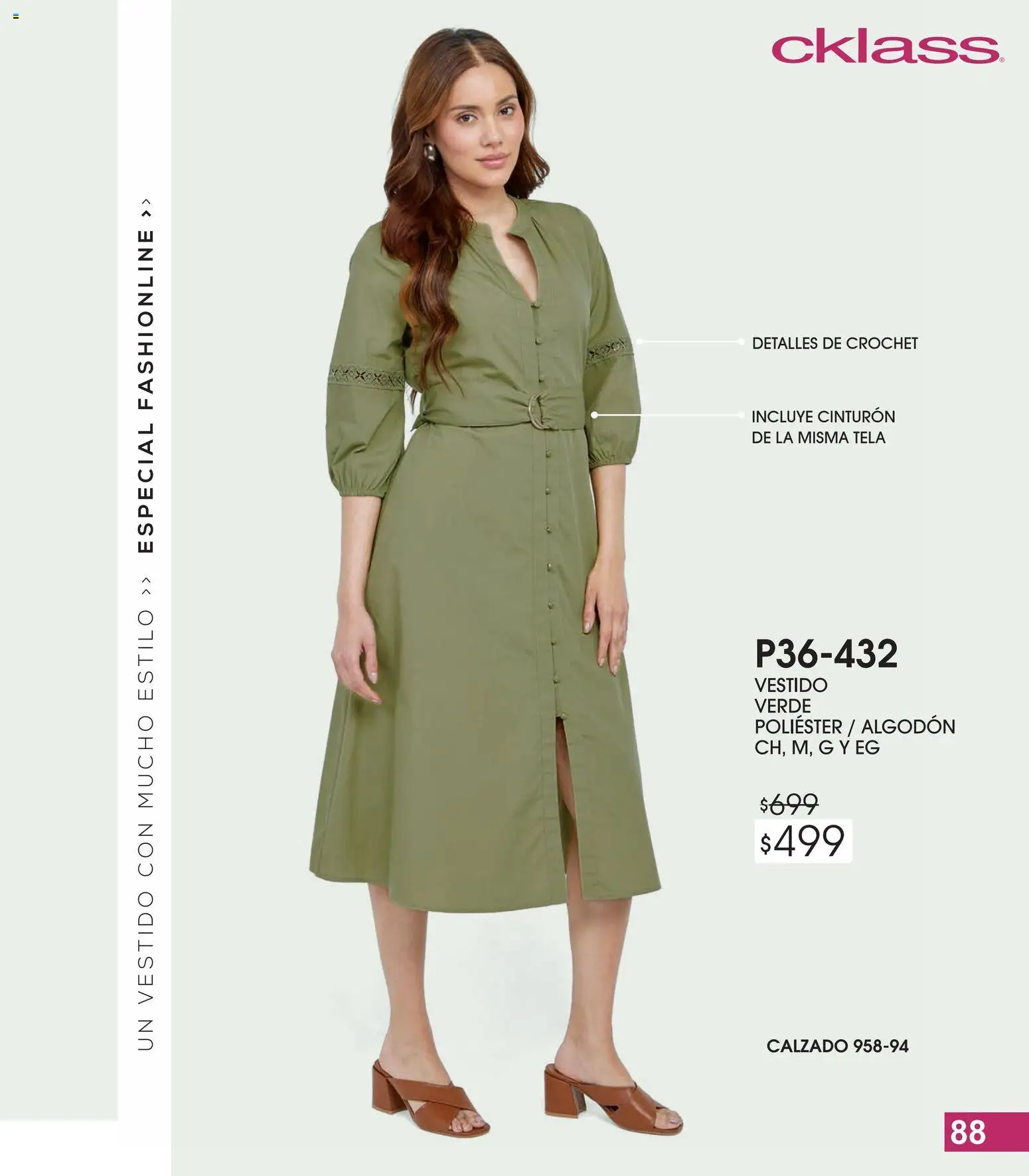 Nuevas ofertas de Cklass válidas en toda la República Mexicana desde el 13.02.2026. ¡Encuentra las mejores ofertas en Cklass catálogo Especial Fashionline! | Página: 89 | Productos: Cinturón, Algodón, Vestido