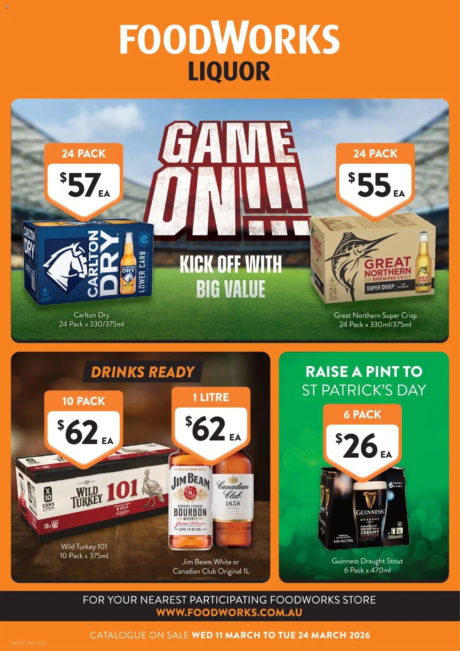 Foodworks catalogue - valid from 11.03.2026 | Page: 1 | Products: Bourbon, Whiskey, Turkey, Wheat