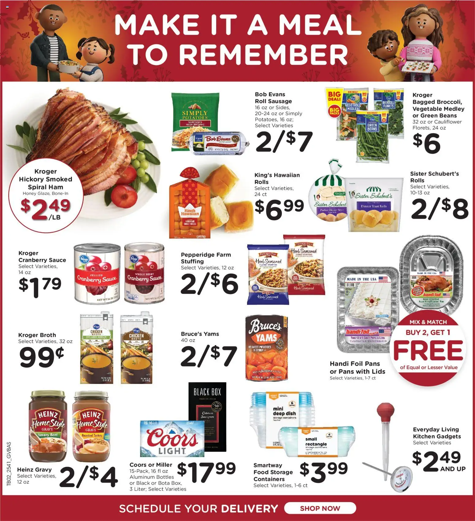Kroger Ad - valid from 12.11.2025 | Page: 3 | Products: Broccoli, Sauce, Sausage, Cauliflower