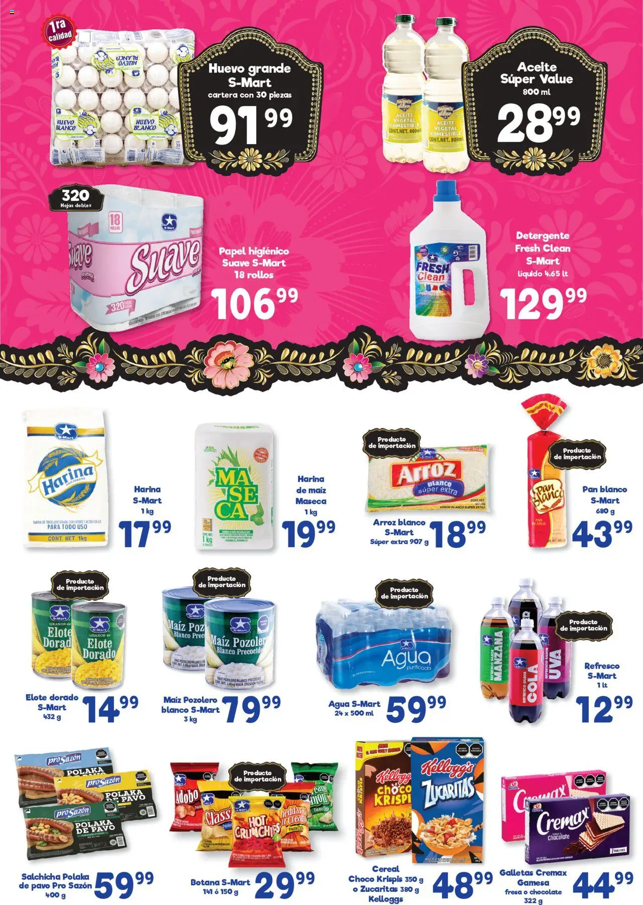 Nuevas ofertas de S-Mart válidas en toda la República Mexicana desde el 09.09.2025. ¡Encuentra las mejores ofertas en S-Mart - Folleto - Monterrey! | Página: 5 | Productos: Harina, Refresco, Manzana, Papel higiénico