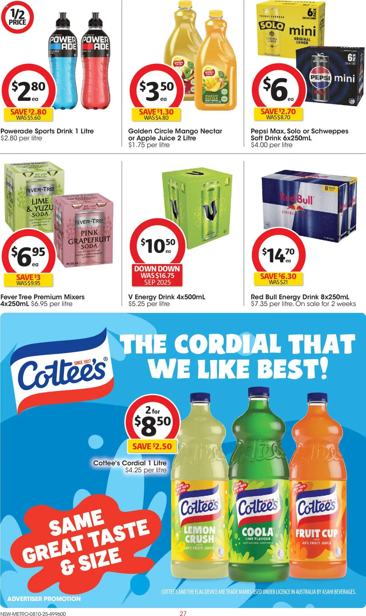 Coles catalogue - valid from 08.10.2025 | Page: 27 | Products: Juice, Pepsi, Grapefruit, Lime