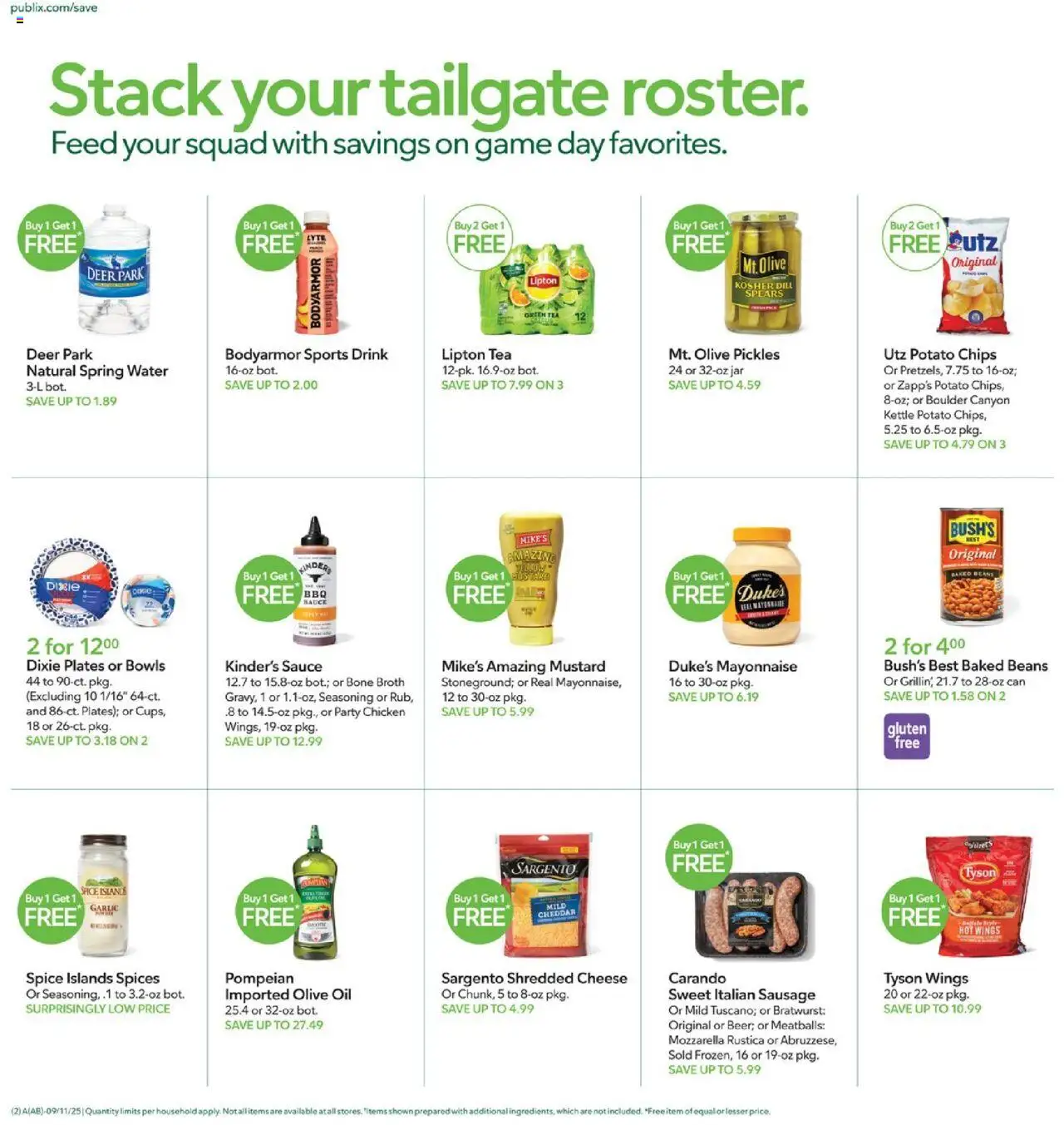Publix Weekly Ad - valid from 10.09.2025 | Page: 2 | Products: Green Tea, Oil, Spices, Water