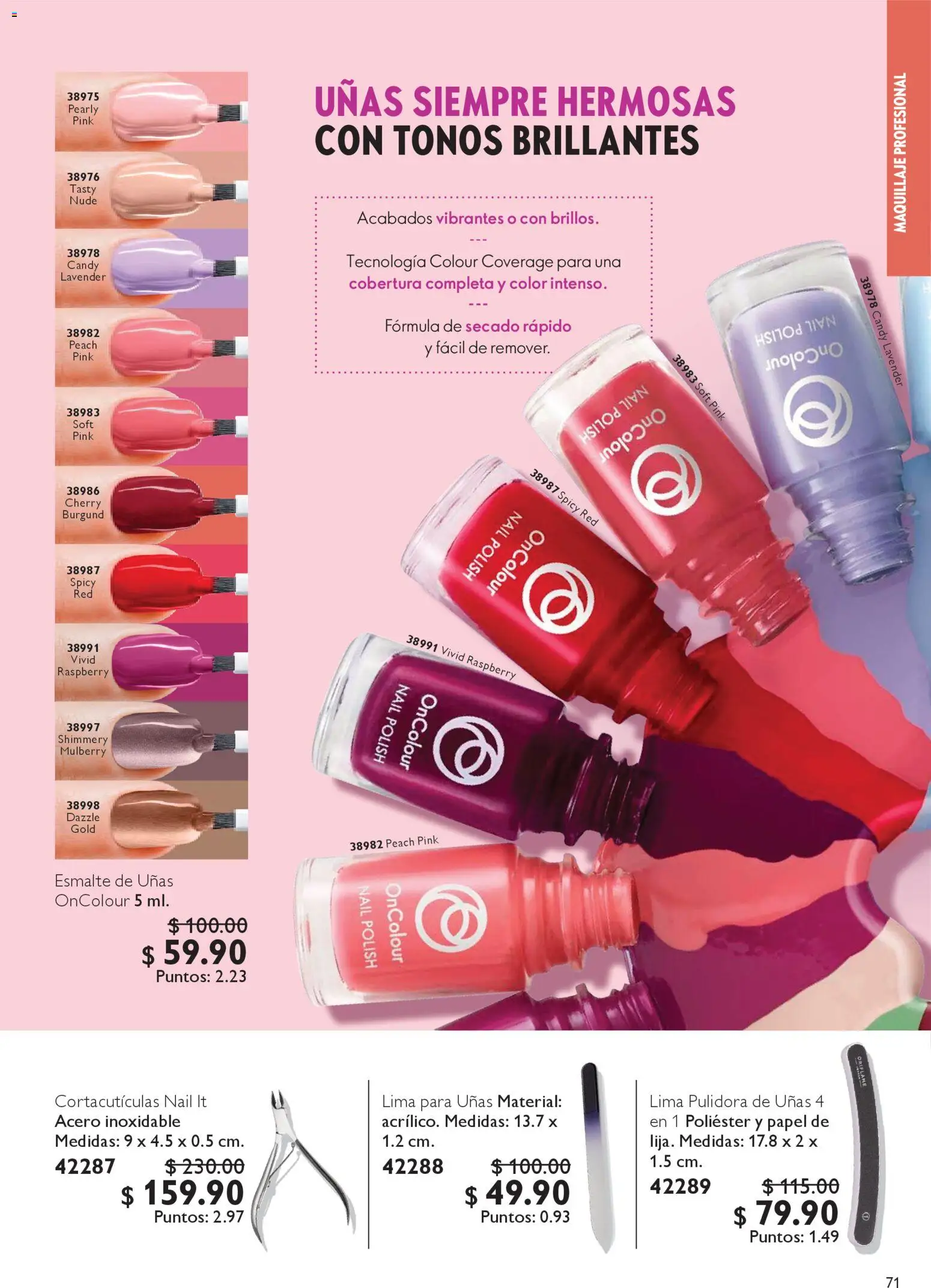 Nuevas ofertas de Oriflame válidas en toda la República Mexicana desde el 06.12.2025. ¡Encuentra las mejores ofertas en Oriflame campaña 12 2025! | Página: 71 | Productos: Lima, Pulidora de uñas, Maquillaje, Esmalte de uñas