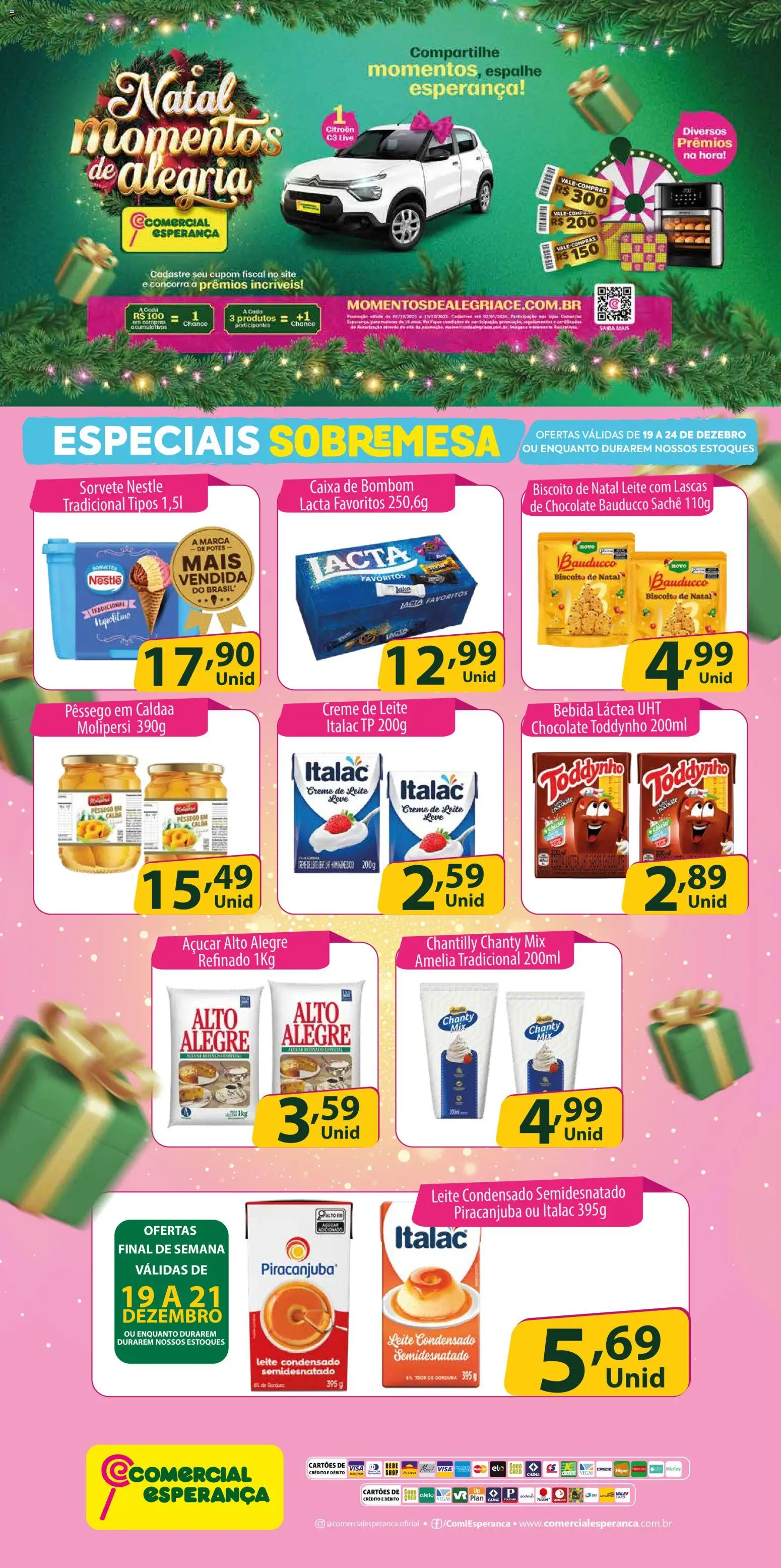 Comercial Esperança Folheto - válido de 19.12.2025 | Página: 1 | Produtos: Caixa, Chocolate, Bebida, Bombom