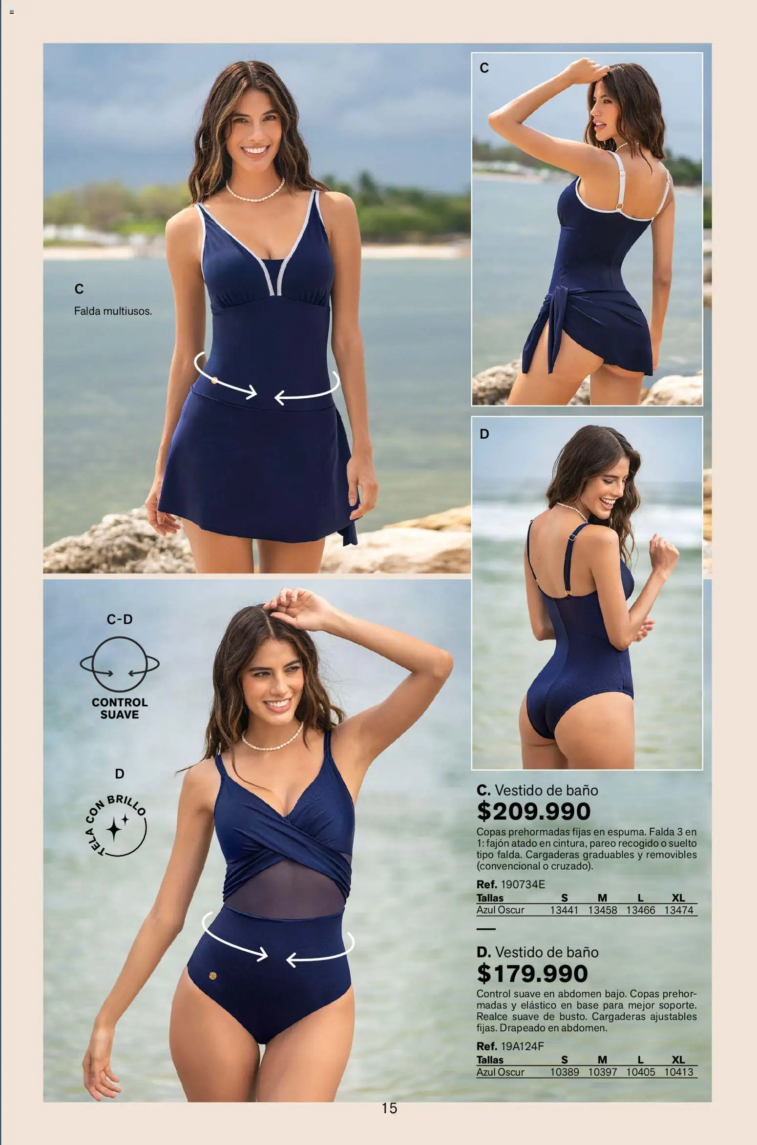 Leonisa revista - valida desde el 13.11.2025 | Página: 15 | Productos: Falda, Baño, Vestido de baño, Pareo