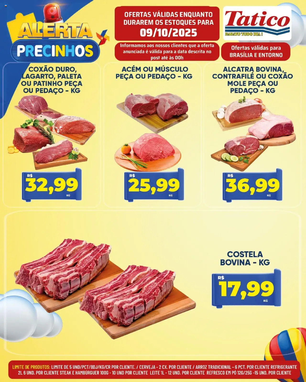 Tatico Folheto - válido de 09.10.2025 | Página: 13 | Produtos: Alcatra, Leite, Hambúrguer, Refrigerante