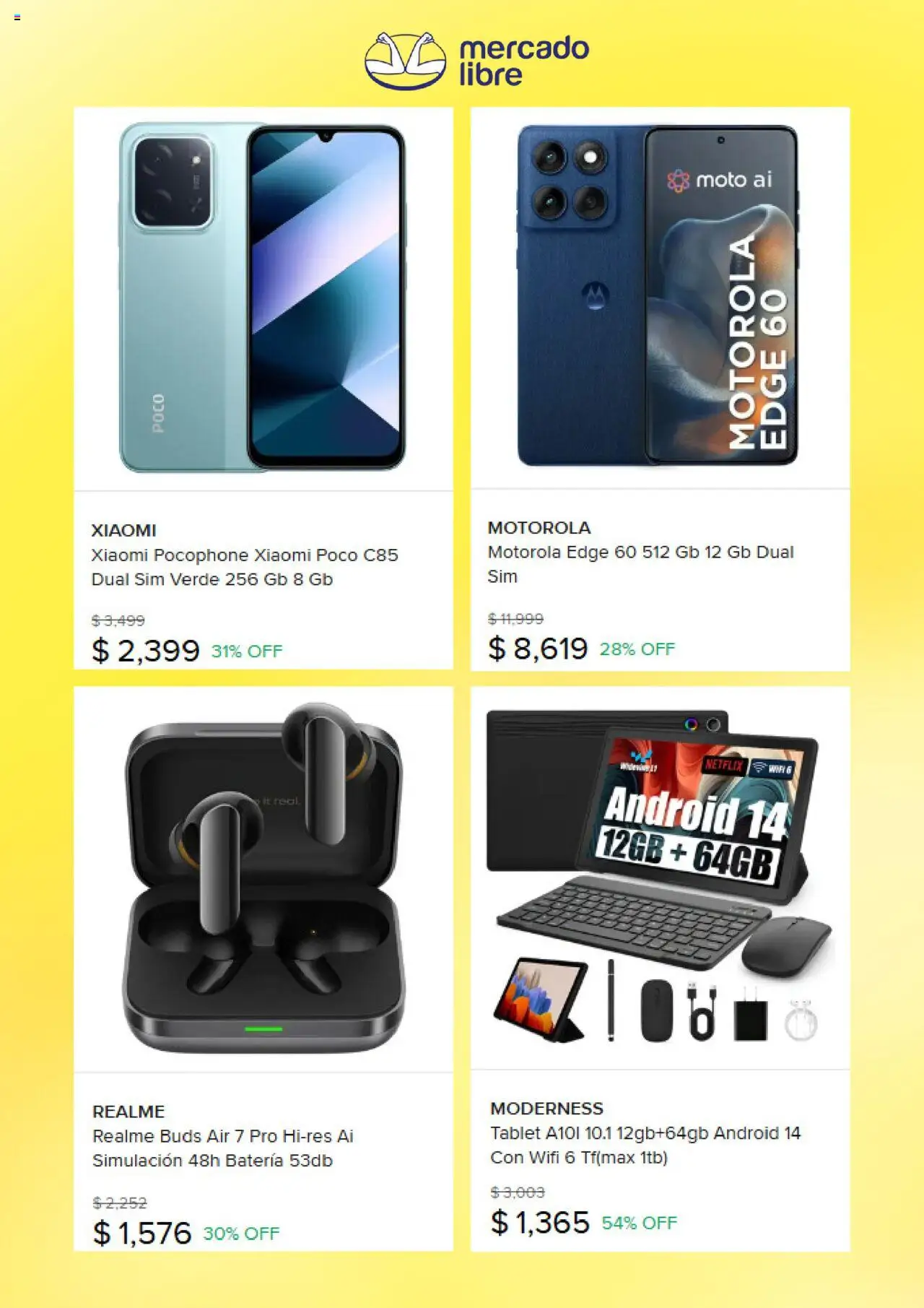 Nuevas ofertas de Mercado Libre válidas en toda la República Mexicana desde el 01.09.2025. ¡Encuentra las mejores ofertas en Mercado Libre - Catálogo! | Página: 2 | Productos: Tablet, Batería