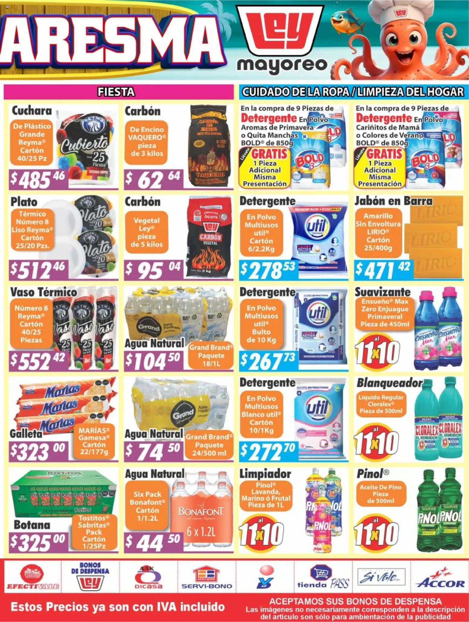 Nuevas ofertas de Casa Ley válidas en toda la República Mexicana desde el 16.03.2026. ¡Encuentra las mejores ofertas en Casa Ley folleto Nogales! | Página: 4 | Productos: Agua, Ropa, Polvo, Jabón