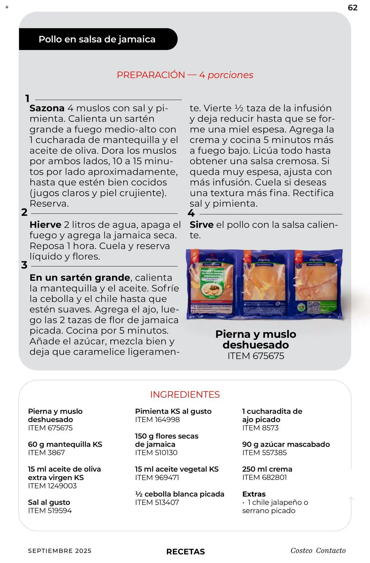 Nuevas ofertas de Costco válidas en toda la República Mexicana desde el 10.09.2025. ¡Encuentra las mejores ofertas en Costco - Catálogo Septiembre! | Página: 62 | Productos: Pollo, Aceite de oliva, Aceite, Cocina