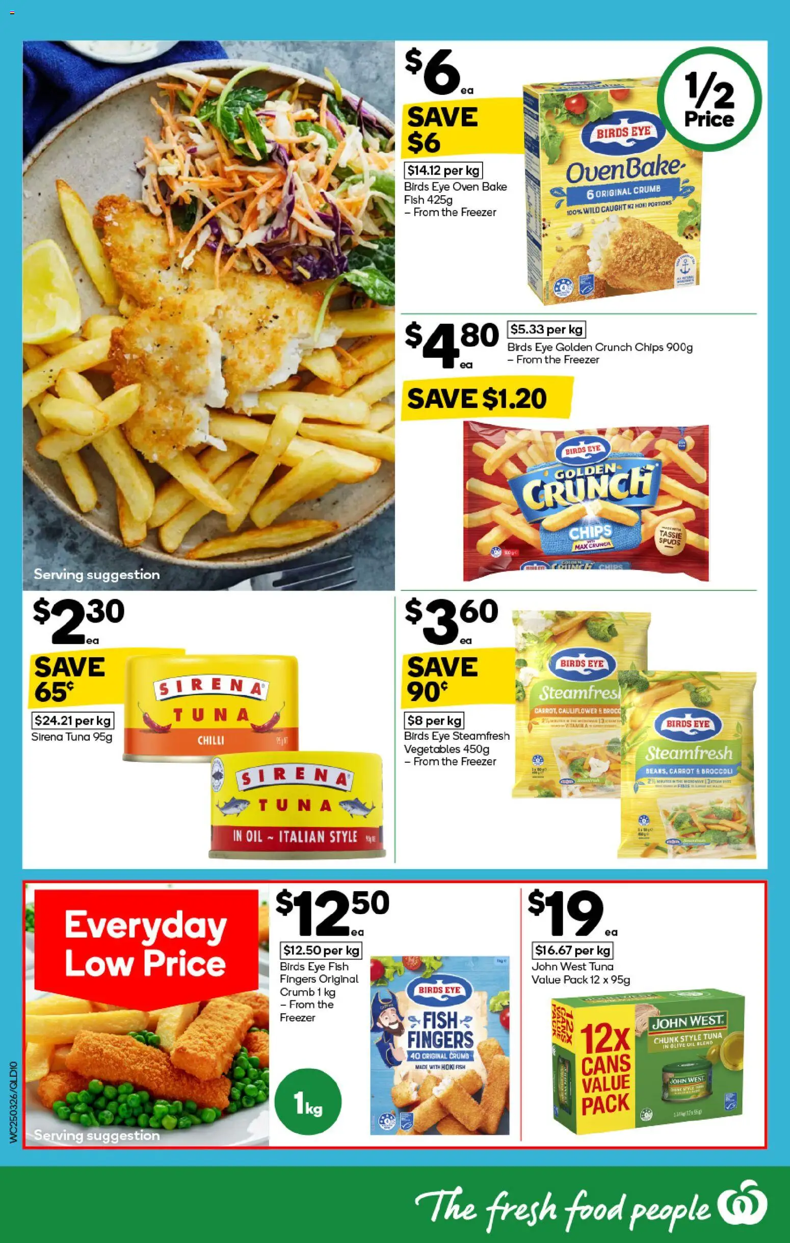 Woolworths catalogue - valid from 25.03.2026 | Page: 10 | Products: Fish, Chips, Tuna, Oven