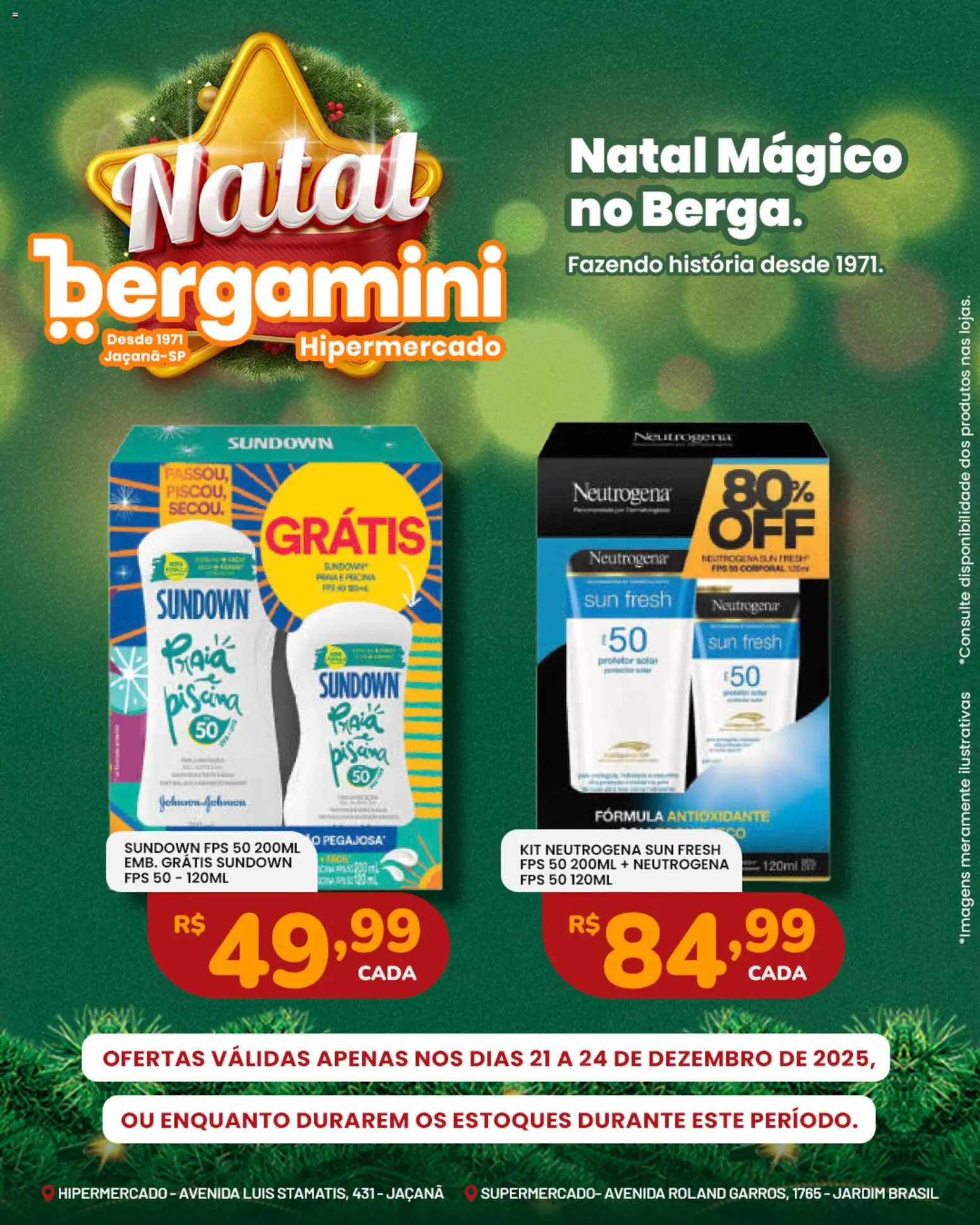 Supermercado Bergamini Folheto - válido de 21.12.2025 | Página: 28 | Produtos: Protetor solar, Piscina